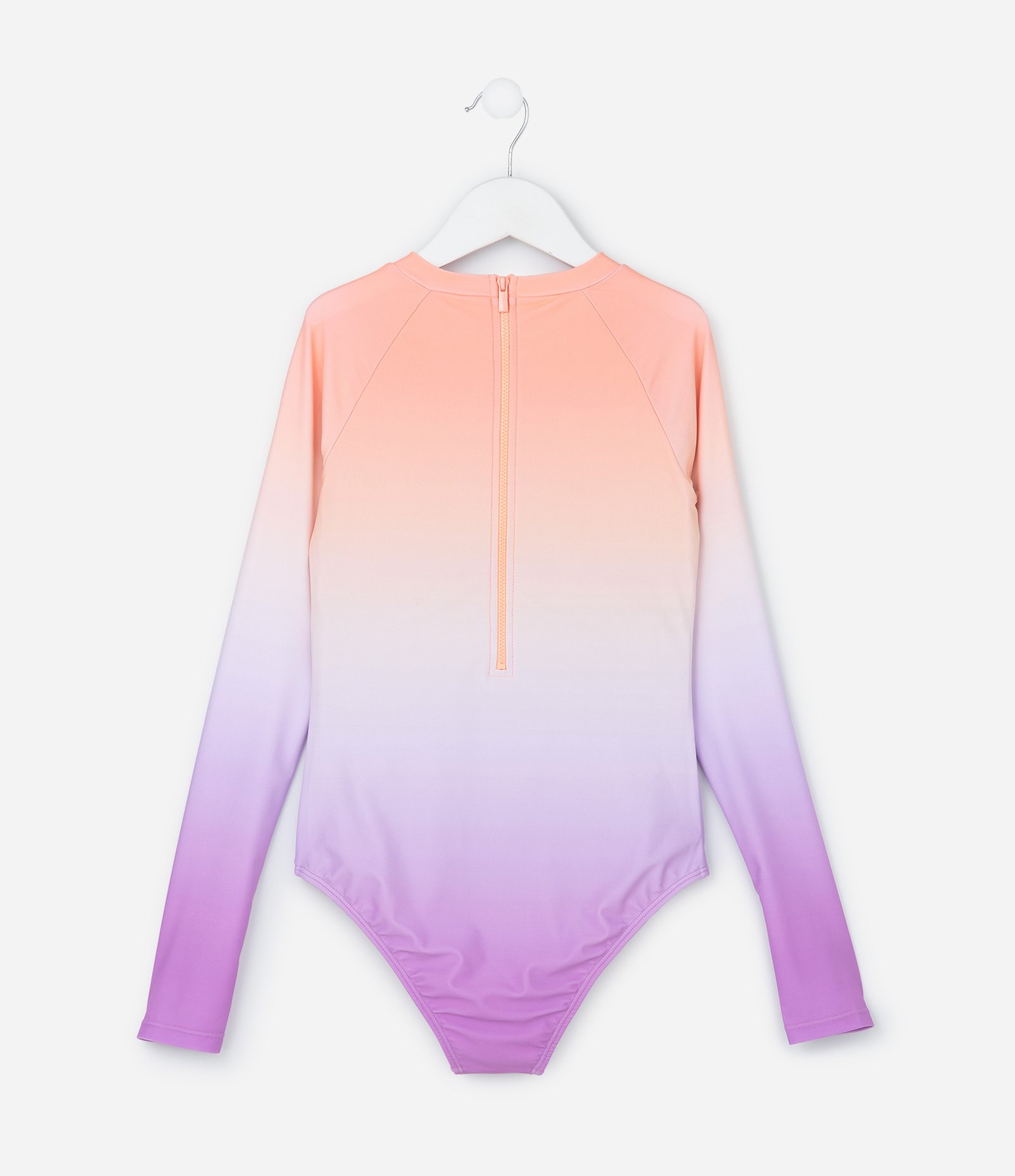 Maiô Infantil com Estampa Degradê e Palmeiras - Tam 5 a 14 anos Roxo 2