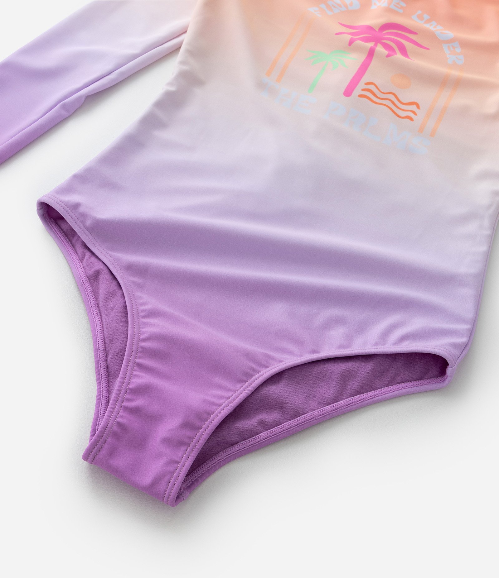 Maiô Infantil com Estampa Degradê e Palmeiras - Tam 5 a 14 anos Roxo 5