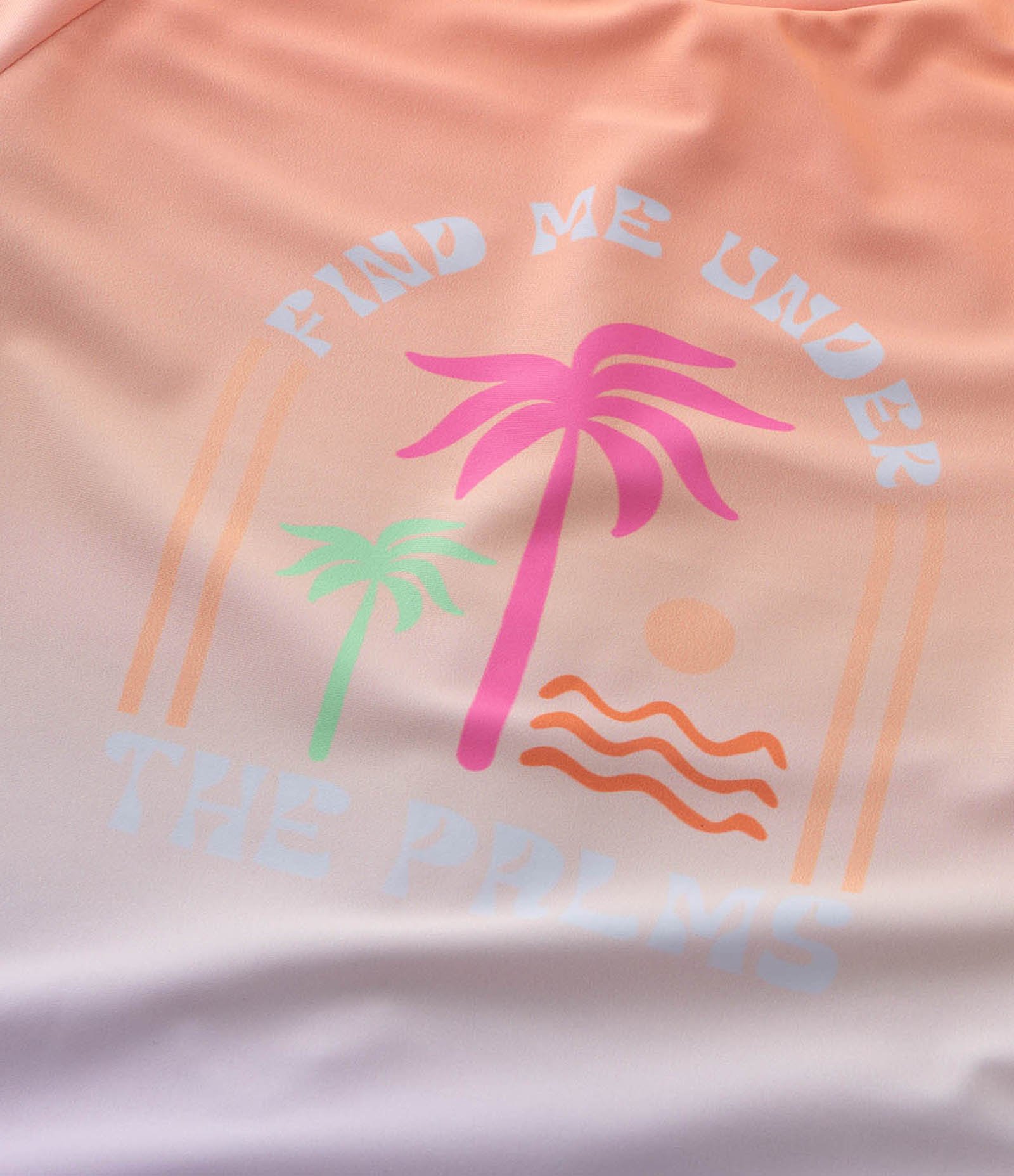 Maiô Infantil com Estampa Degradê e Palmeiras - Tam 5 a 14 anos Roxo 6