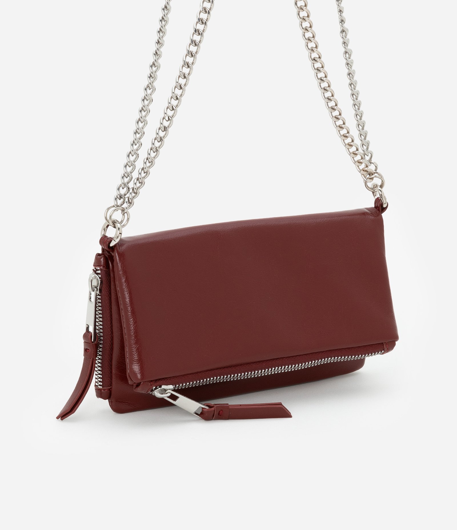 Carteira Envelope Grande com Alça em Corrente Vinho 1