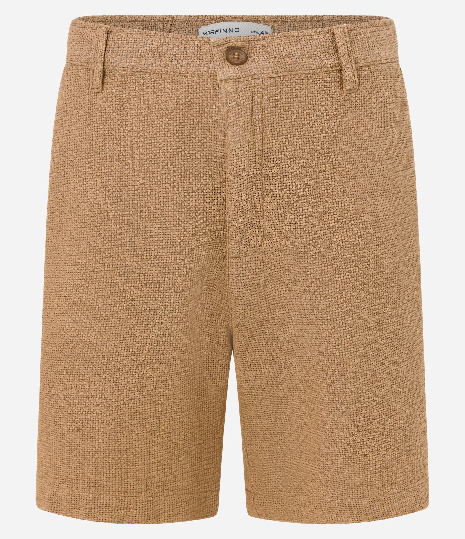 Bermuda Reta em Algodão Texturizada Marrom 1