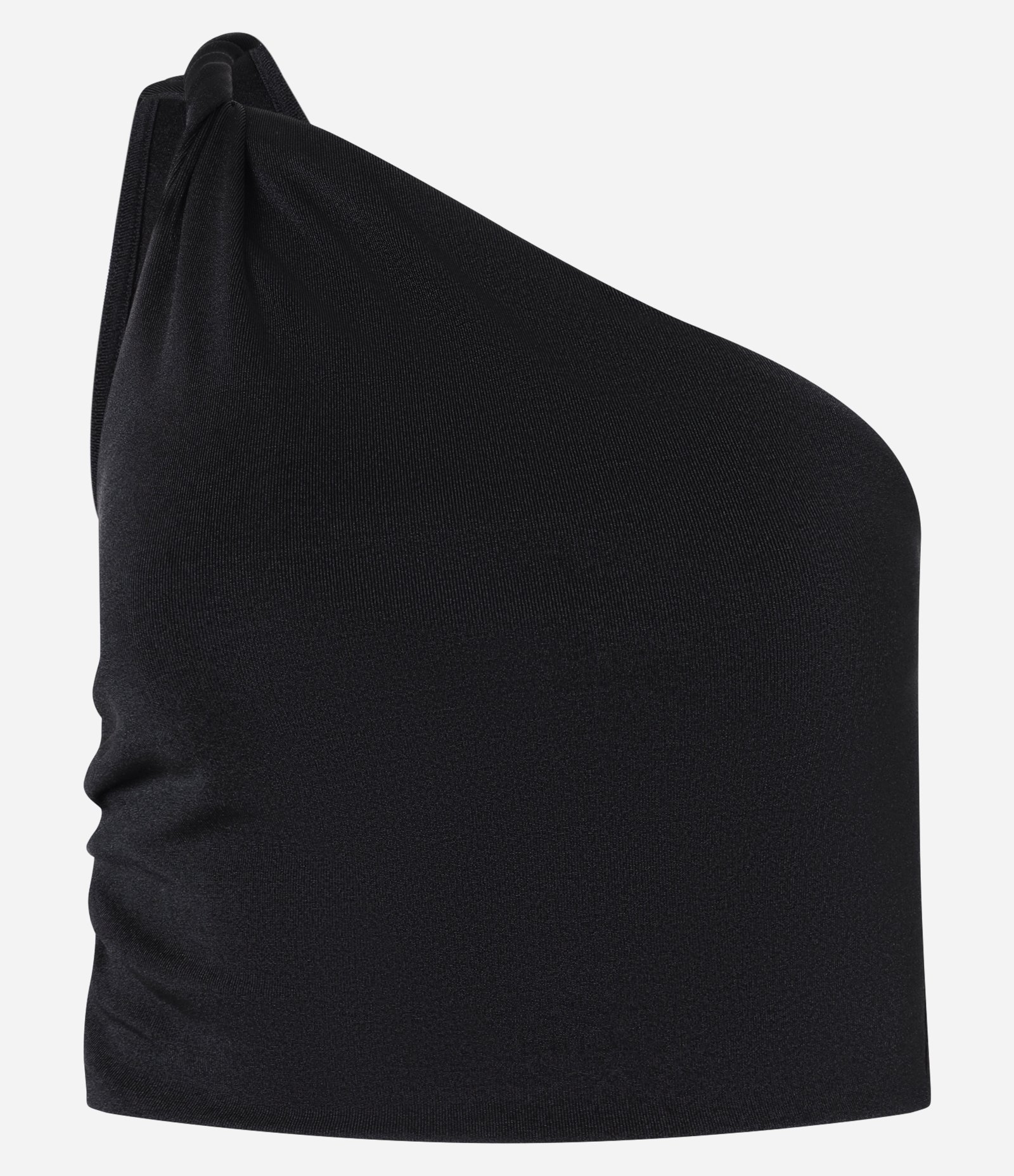 Blusa Cropped em Algodão com Um Ombro Só Preto 5