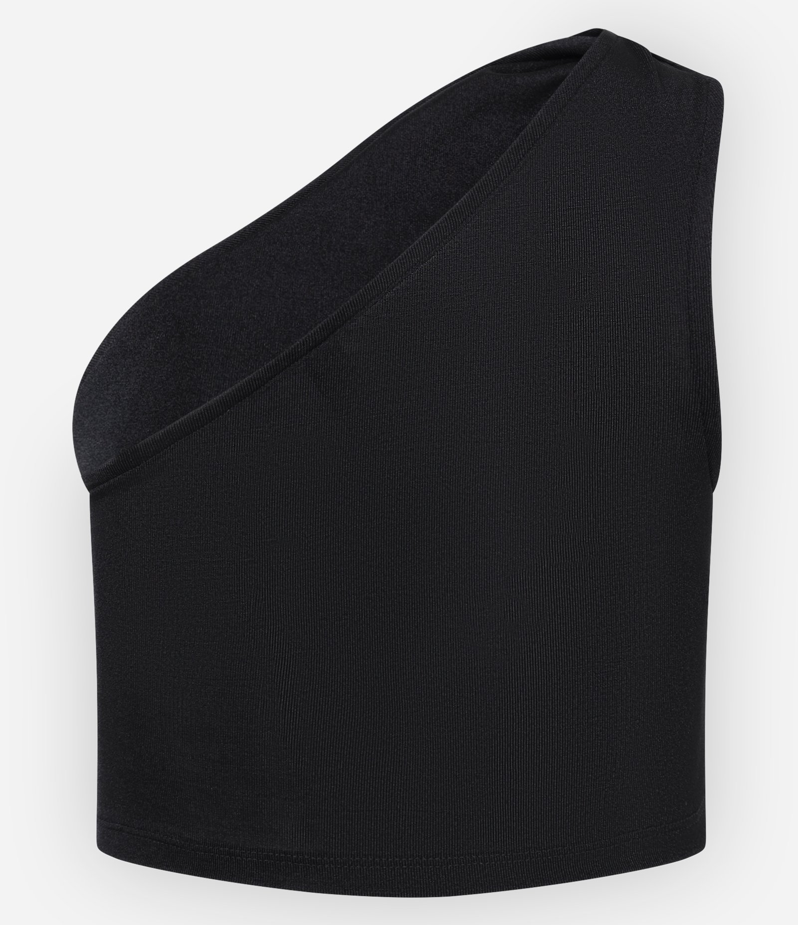 Blusa Cropped em Algodão com Um Ombro Só Preto 6