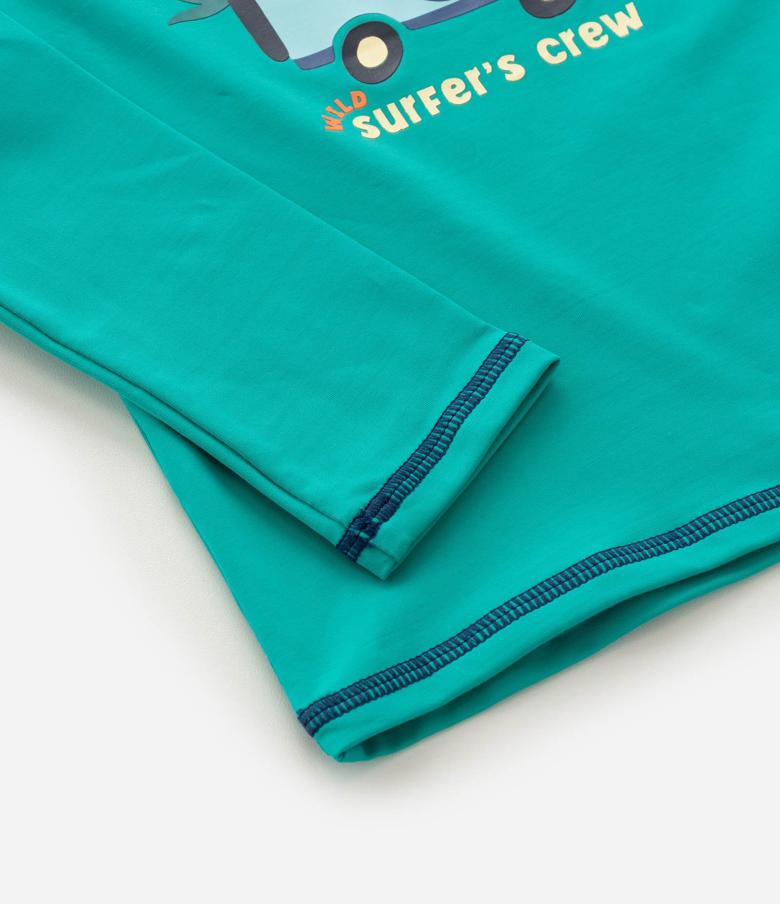 Conjunto Infantil com Proteção UV e Estampa de Bichinhos - Tam 1 a 4 Anos Verde/Azul 5