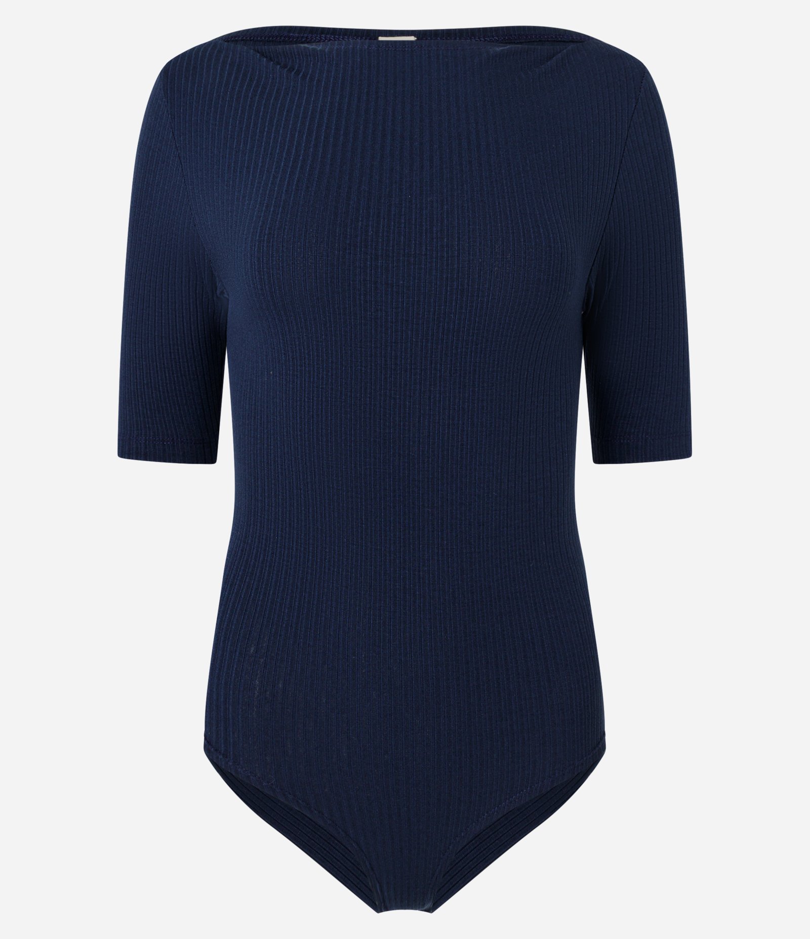 Body em Ribana com Decote Canoa e Manga Curta 1