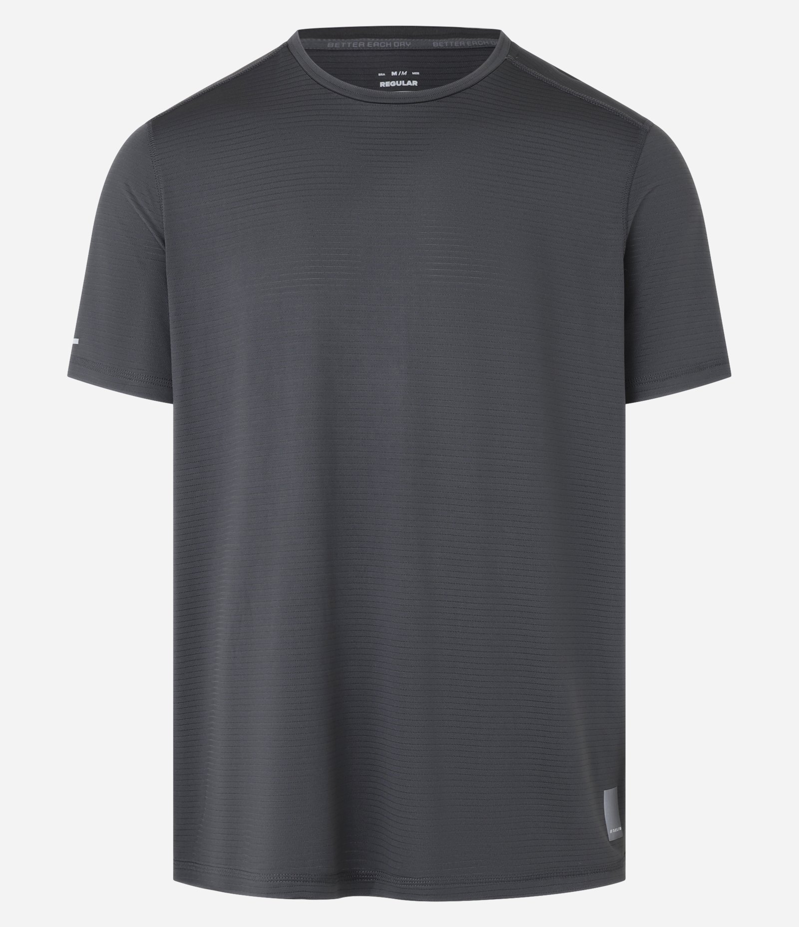 Camiseta Esportiva em Tecnologia Dry com Textura e Linha Contrasnte Cinza 5