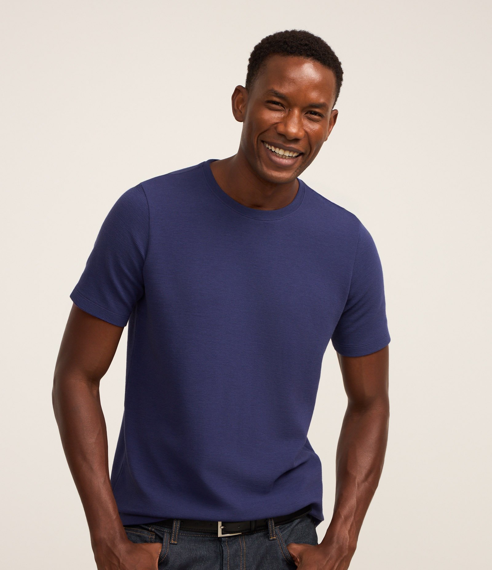 Camiseta Slim em Algodão Peruano com Textura Canelada 1