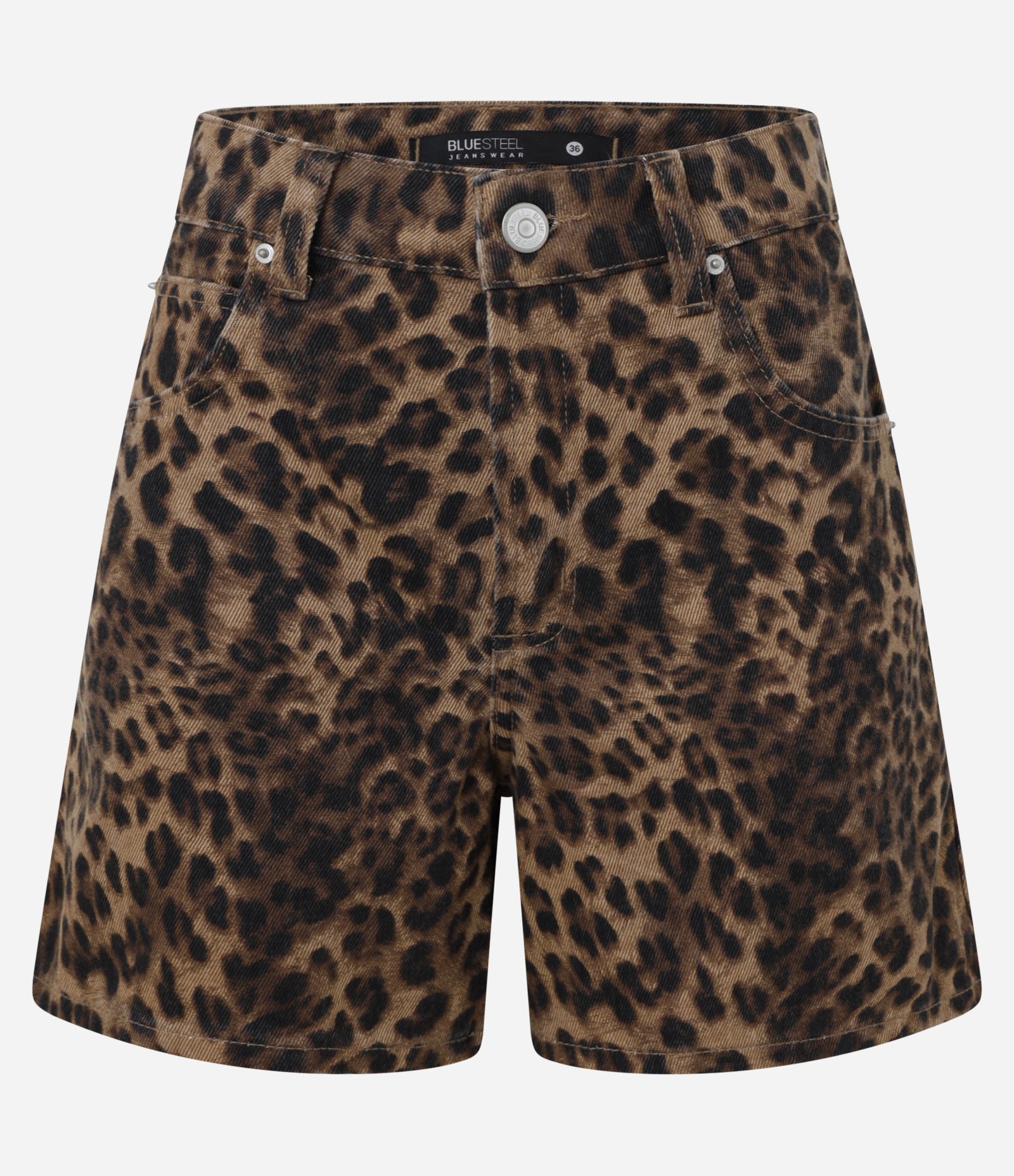 Short Regular em Jeans com Estampa Animal Print Oncinha Marrom 4