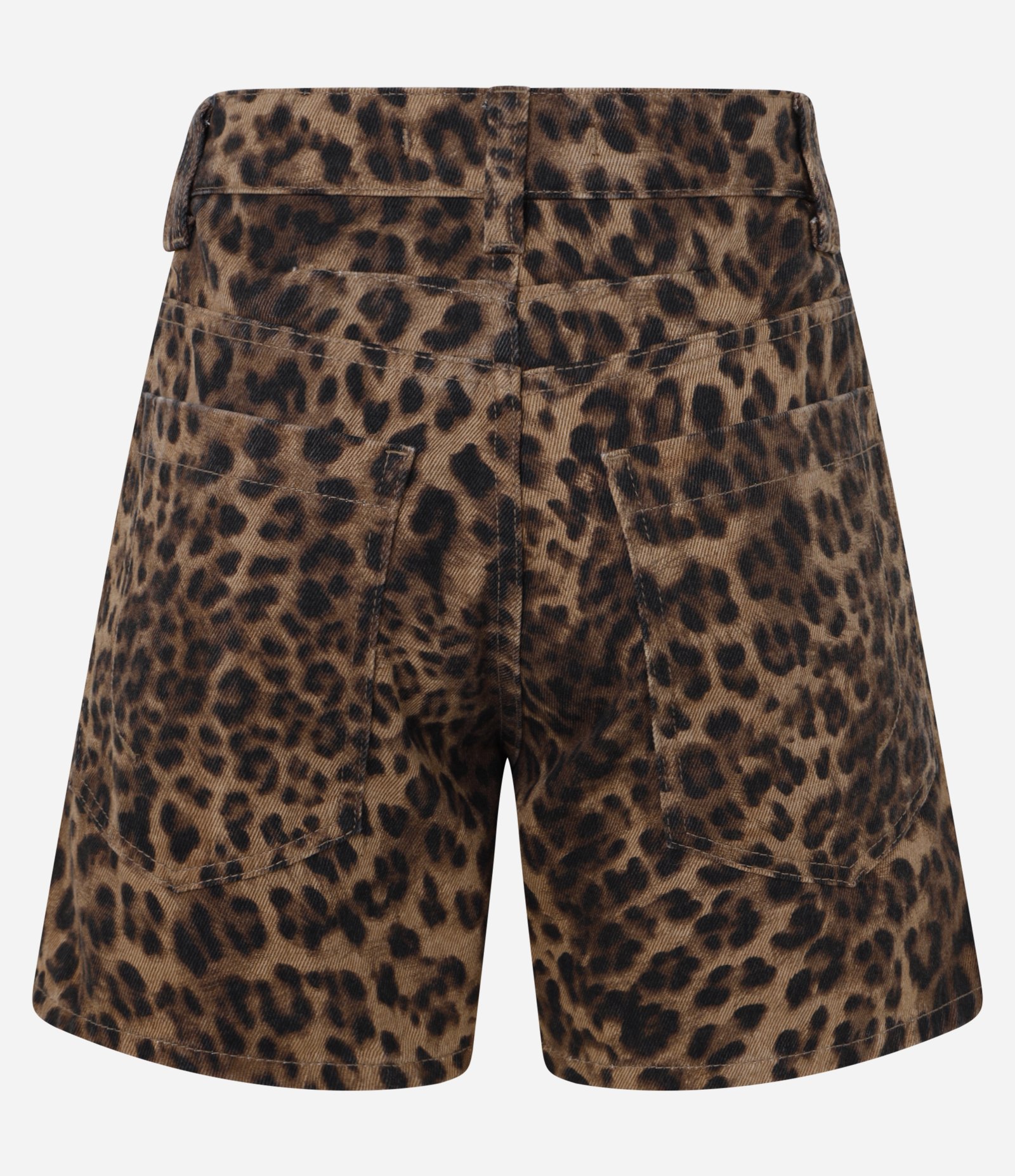 Short Regular em Jeans com Estampa Animal Print Oncinha Marrom 5