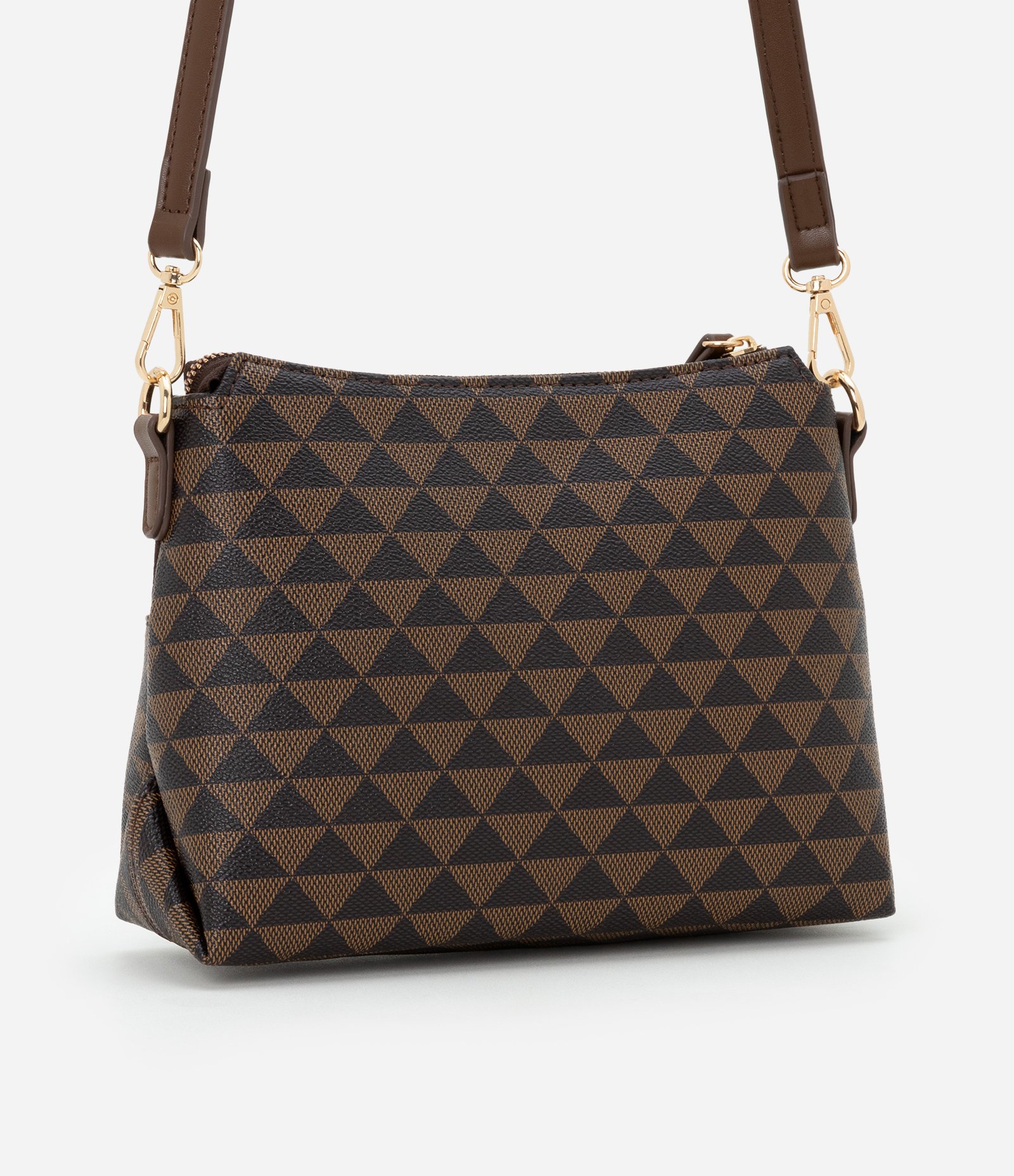 Bolsa Transversal Média com Alça Removível Marrom 3