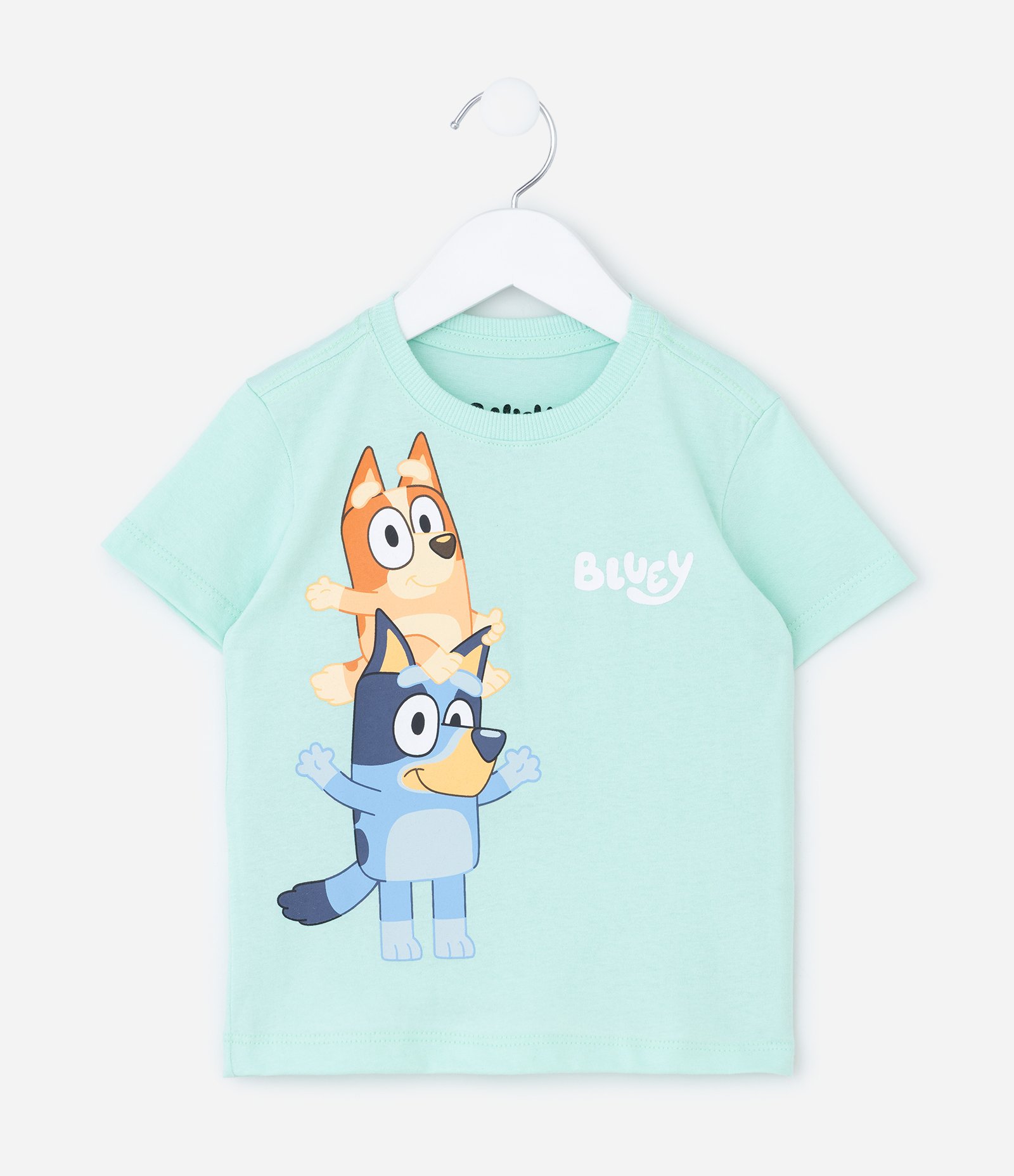 Camiseta Infantil com Estampa Bluey e Bingo - Tam 2 a 6 Anos Verde 1