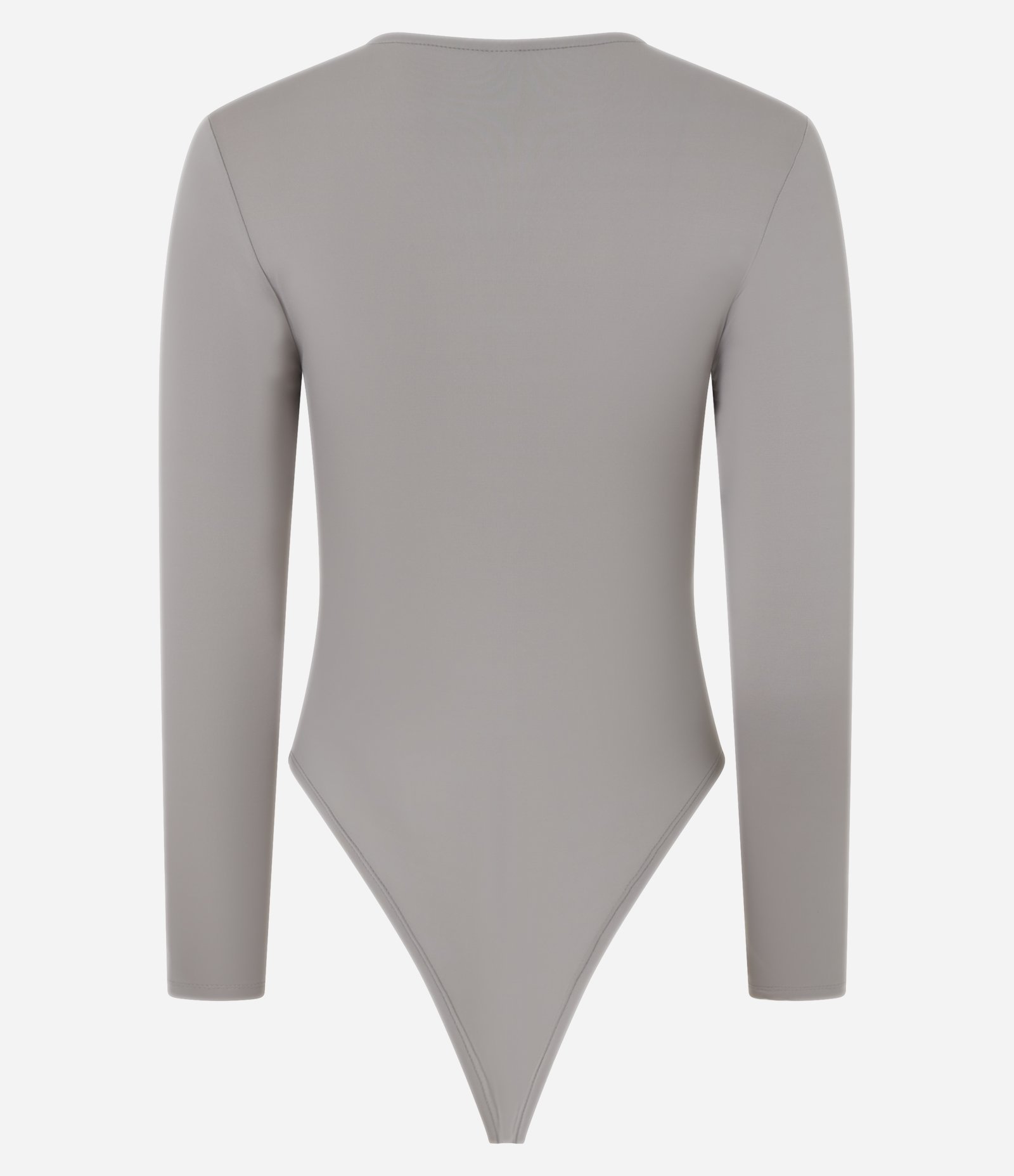 Body em Poliamida Manga Longa Cinza Claro 6