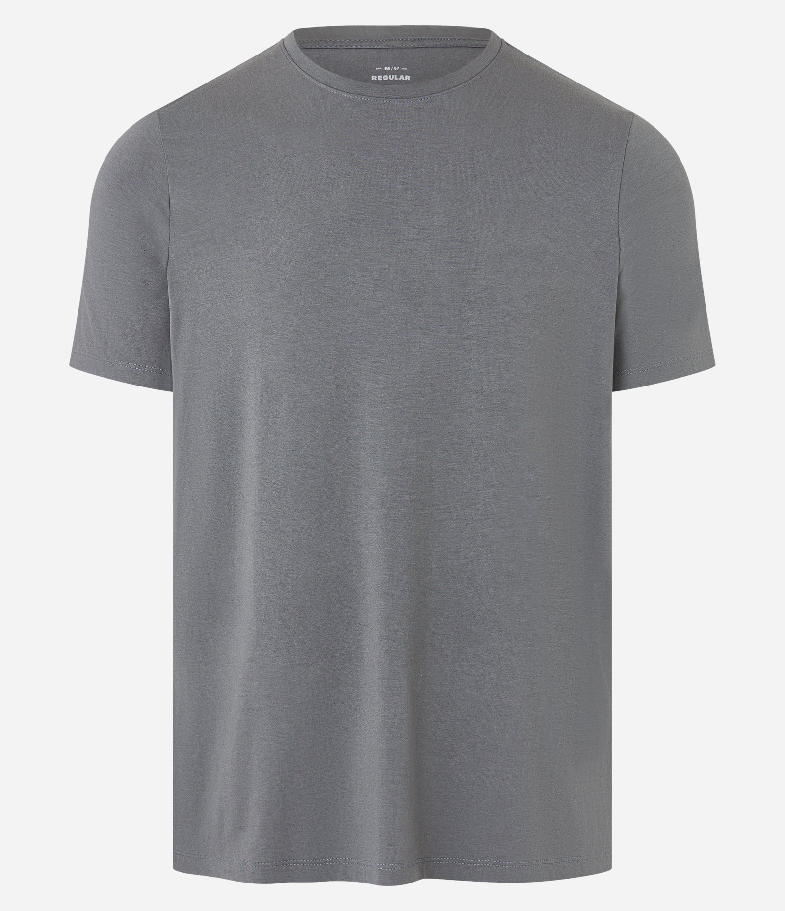 Camiseta Regular Performance com Gola Redonda Cinza 7