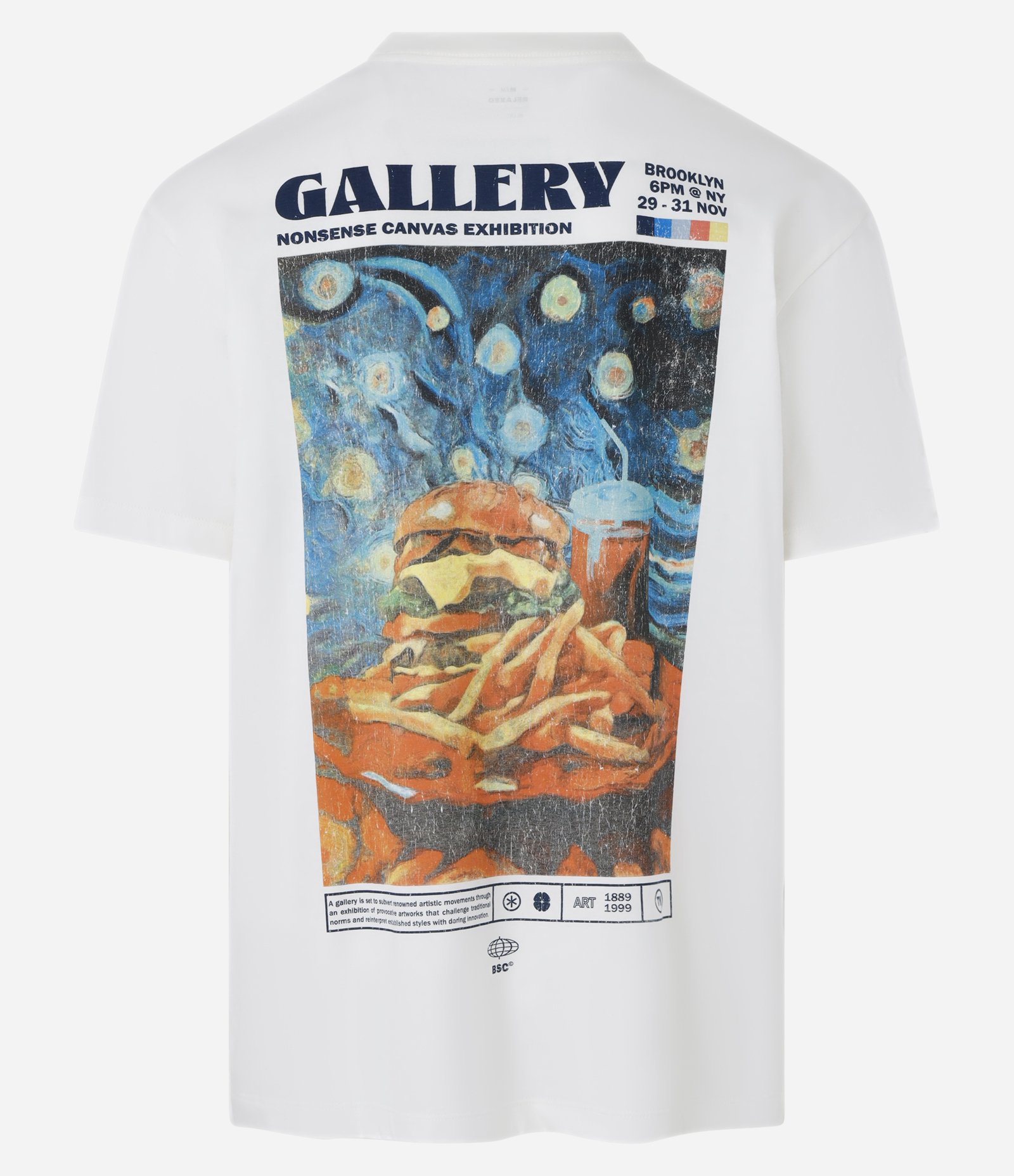 Camiseta Relaxed em Algodão com estampa de Art Gallery Branco 2