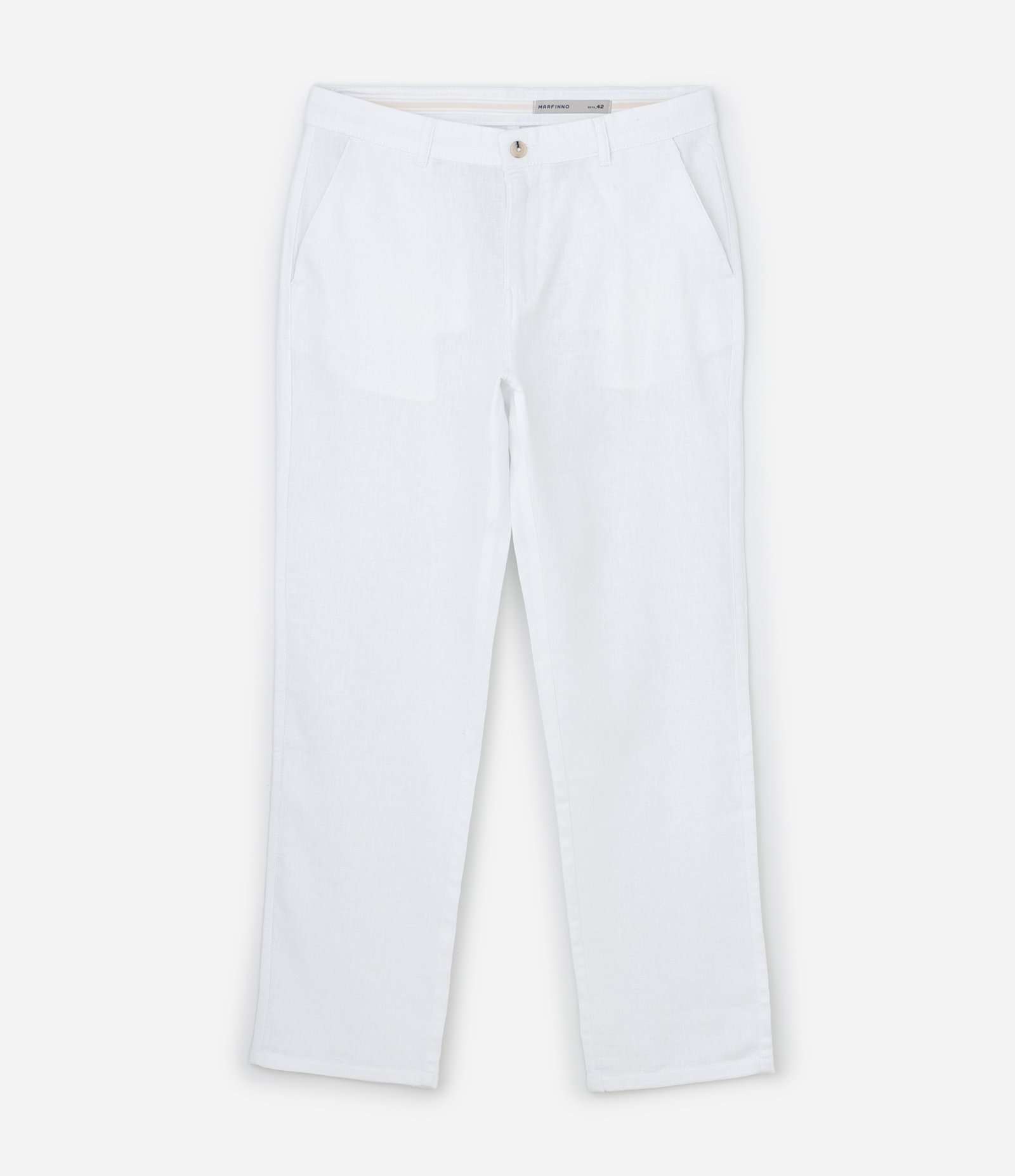 Calça Reta em Linho de Alfaiataria Branco 1