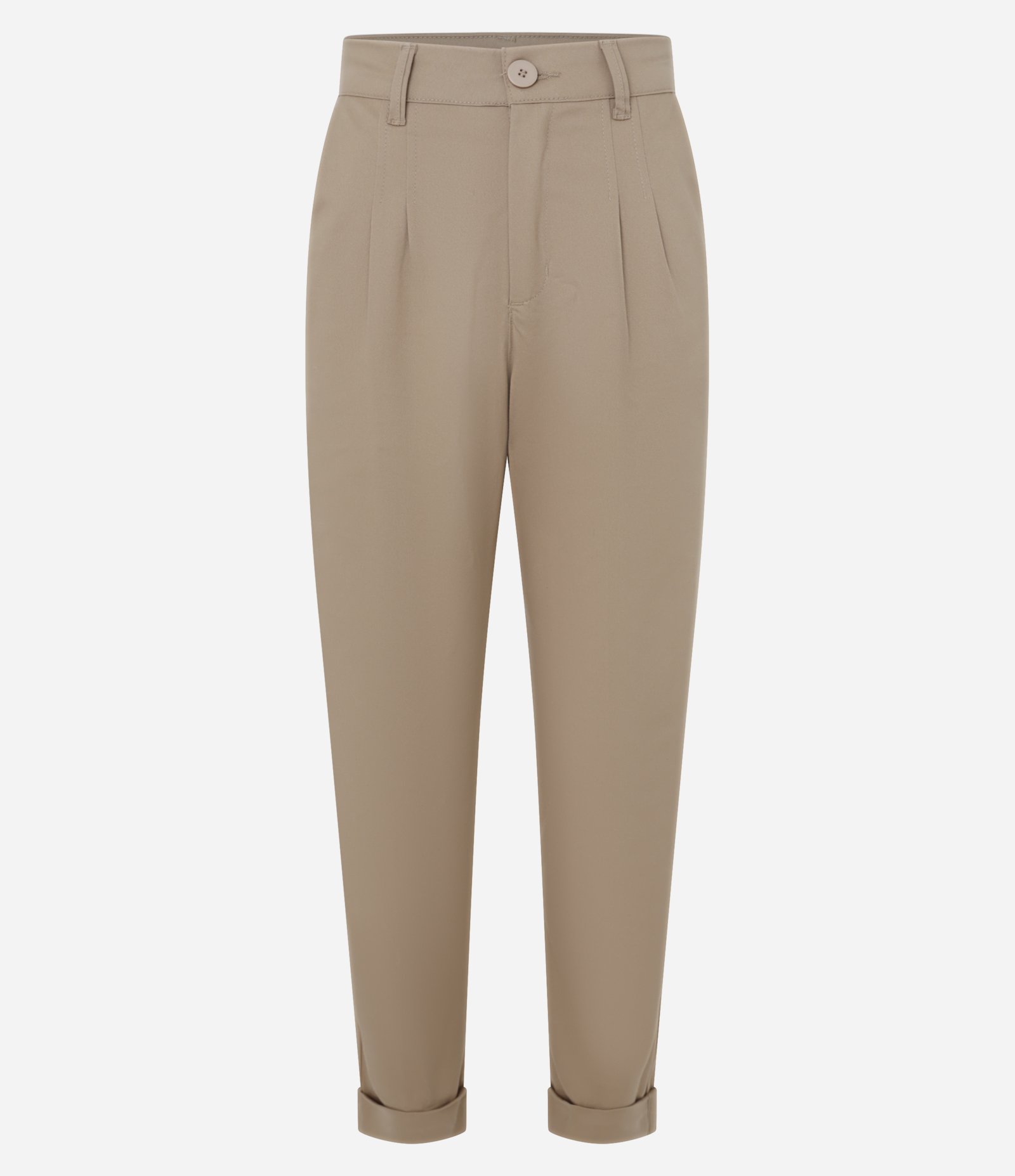 Calça Mom Jeans com Pregas Bege 7