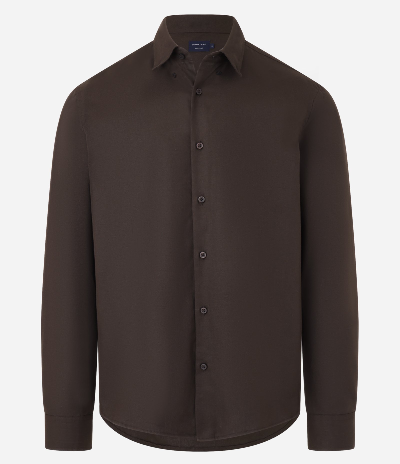 Camisa Regular Básica em Oxford Marrom 5
