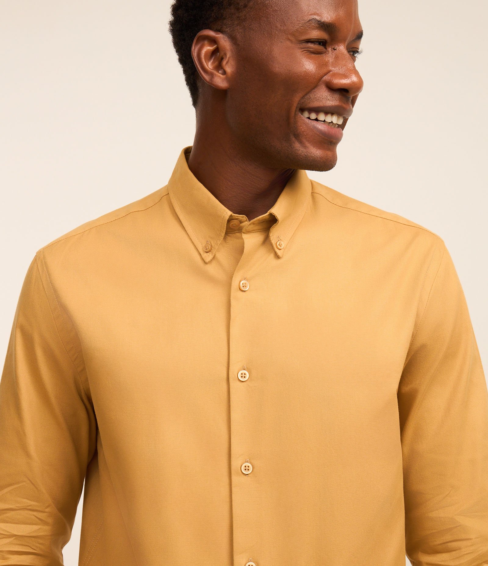 Camisa Regular Básica em Oxford Amarelo 5