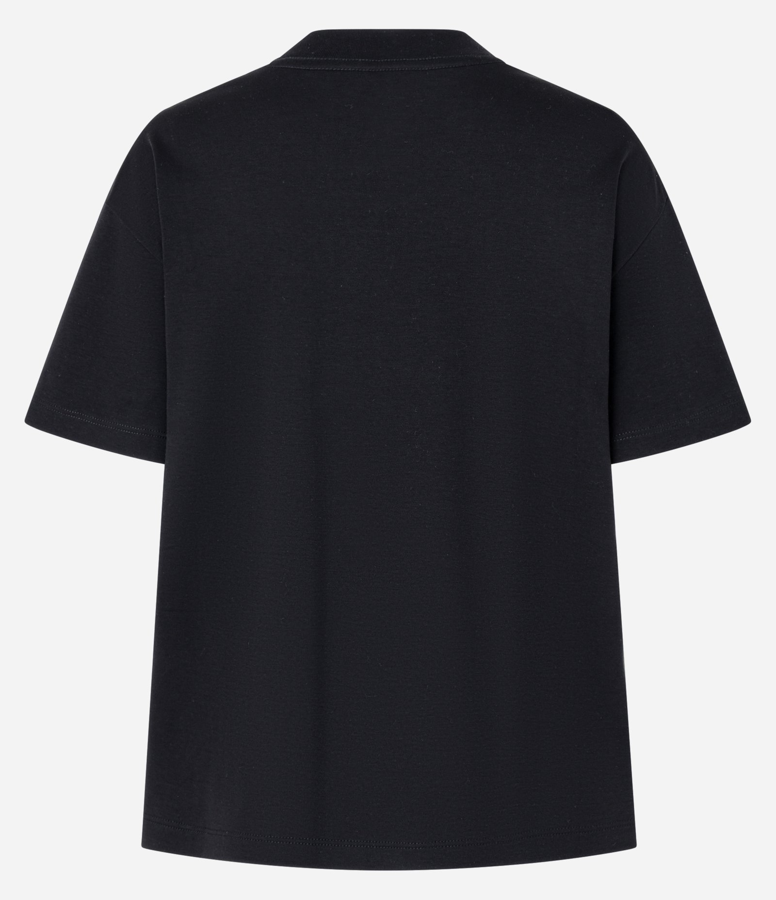 Blusa em Algodão Pima com Gola Redonda Preto 6