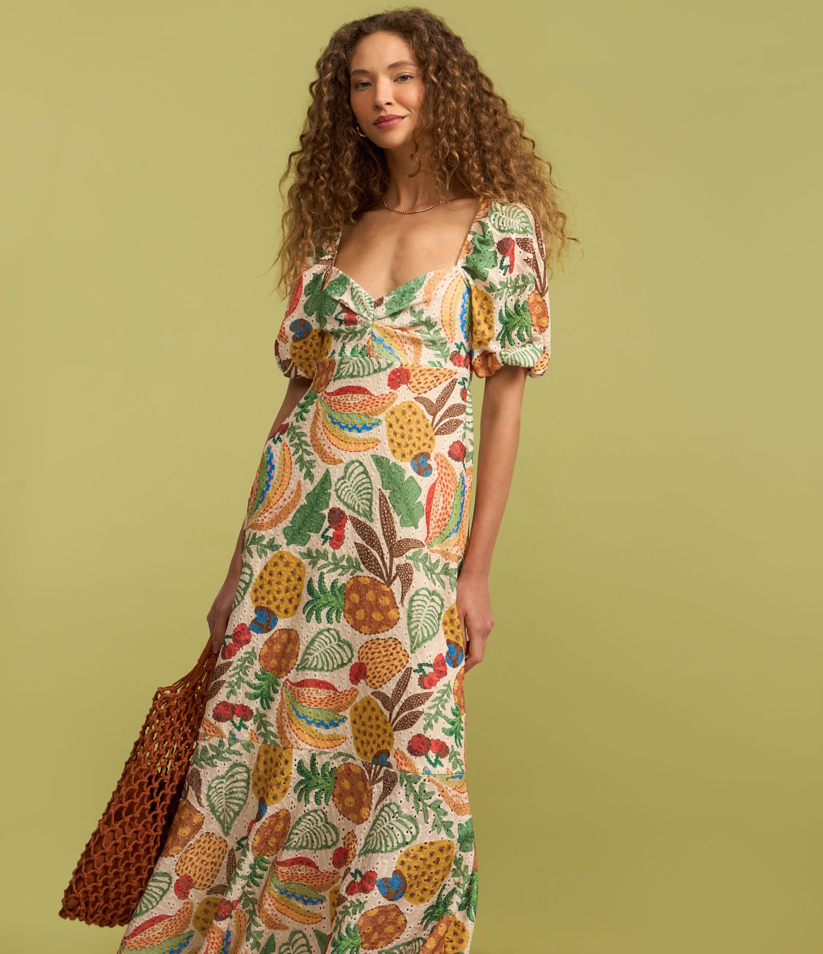 Vestido New Midi em Laise com Decote Coração e Estampa Floral Multicores 3