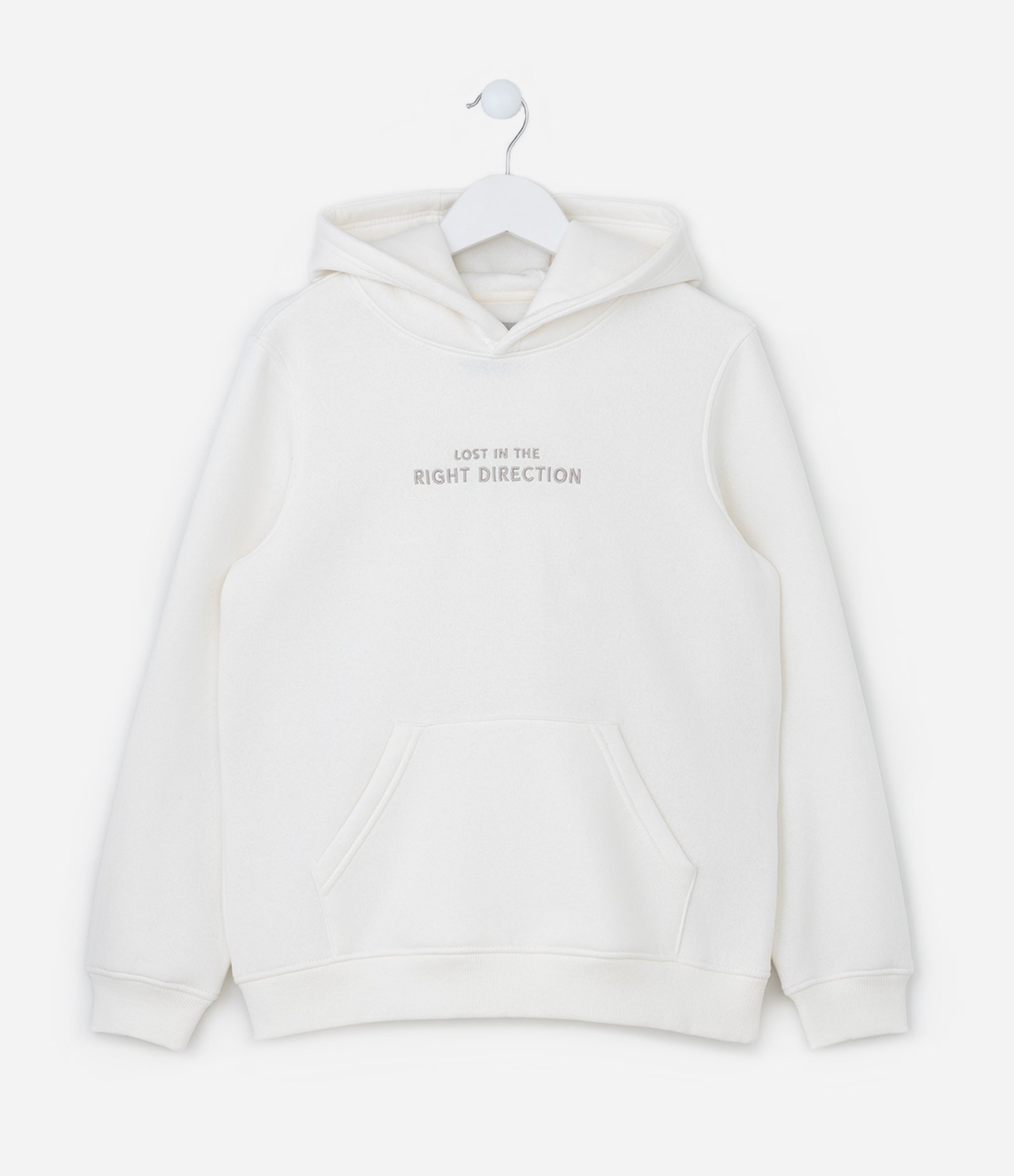 Casaco Infantil com Capuz e Bolso Canguru - Tam 5 a 14 Anos Branco 1