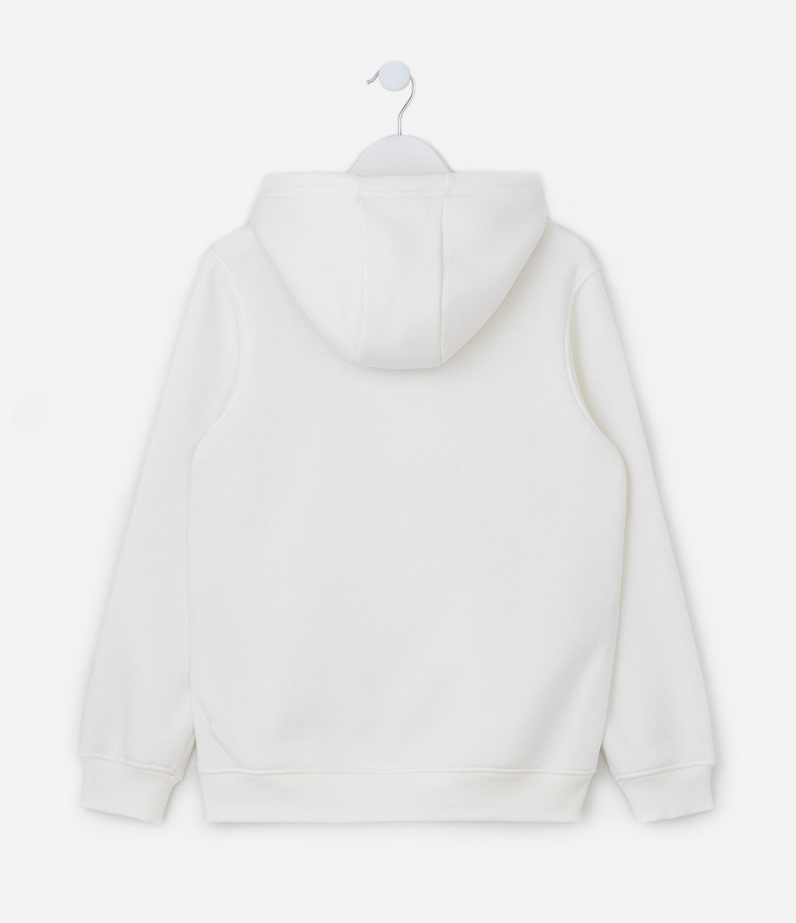 Casaco Infantil com Capuz e Bolso Canguru - Tam 5 a 14 Anos Branco 2