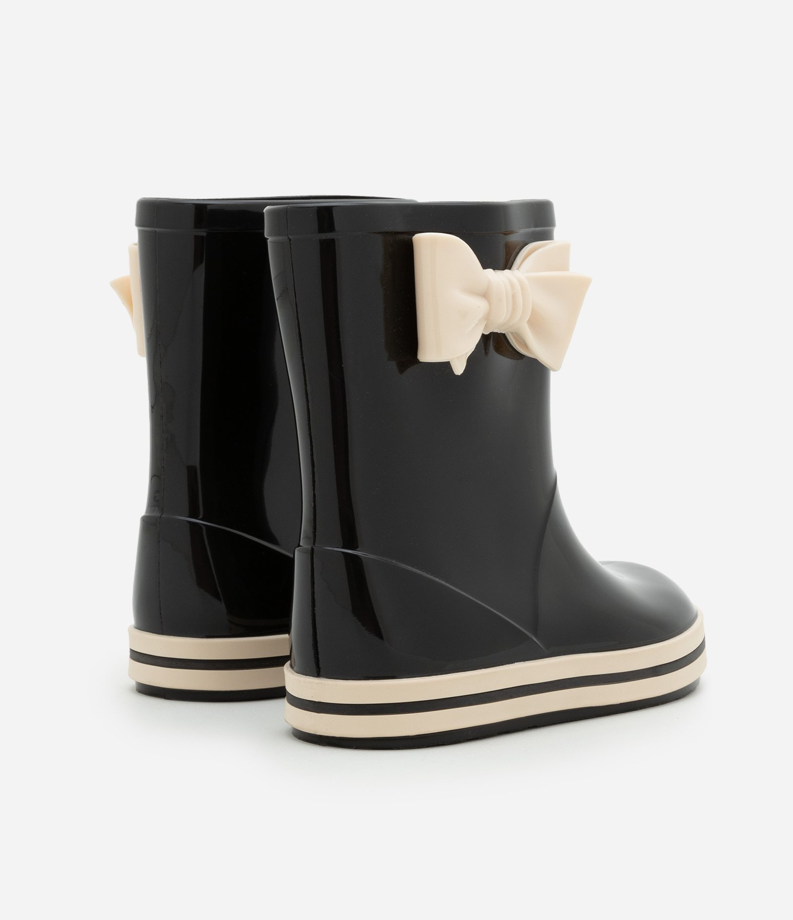 Bota Galocha com Lacinho e Sola Contrastante - Tam 21/22 ao 27/28 Preto 2