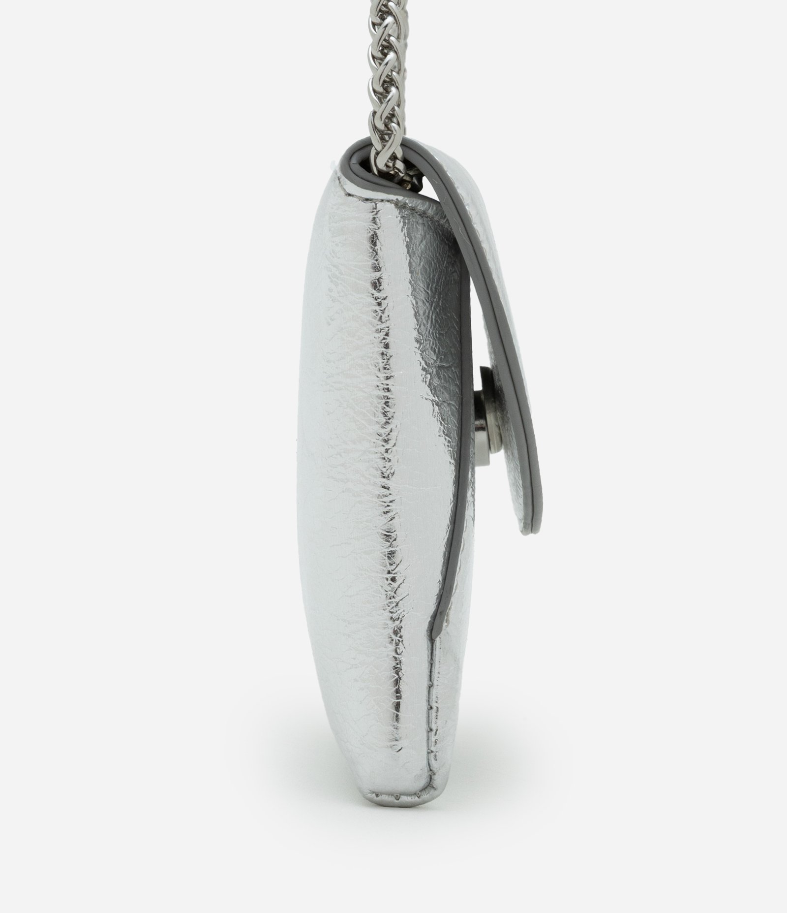 Bolsa Carteira em PU com Alça Transversal de Corrente Prata 2