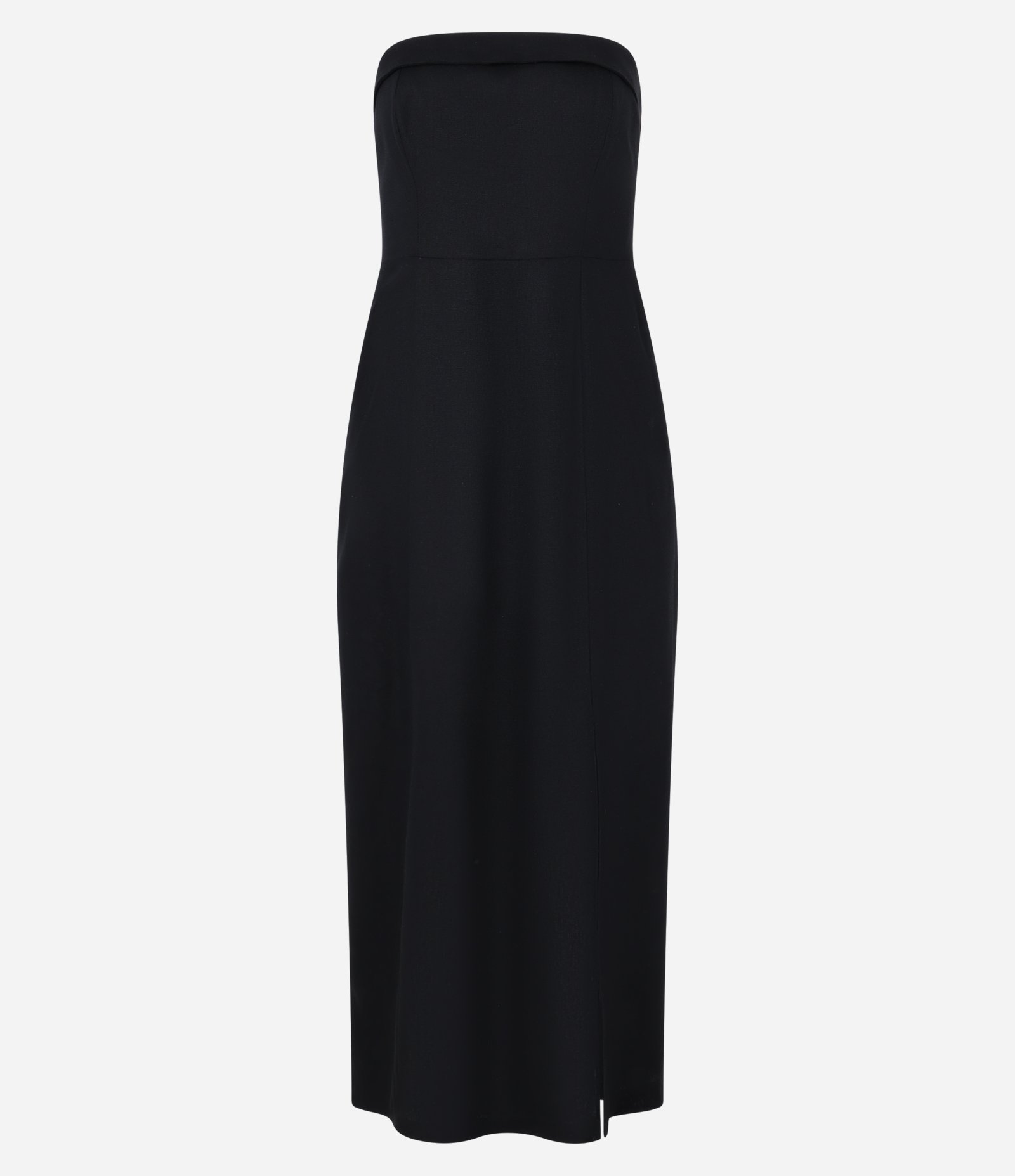 Vestido Long Midi em Viscolinho Tomara que Caia Preto 1