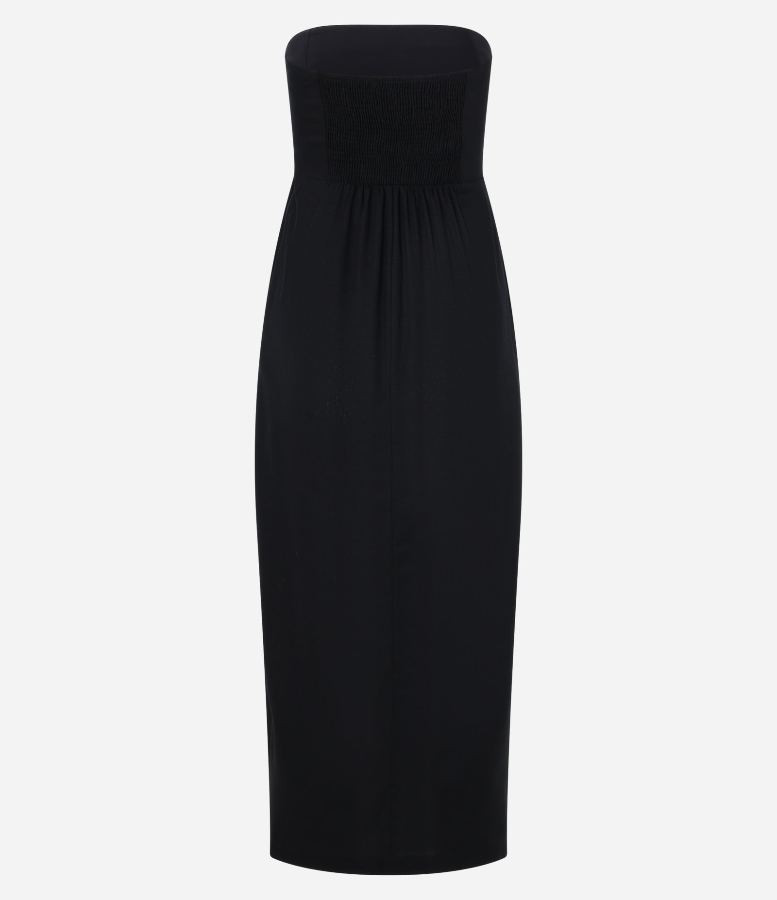Vestido Long Midi em Viscolinho Tomara que Caia Preto 2
