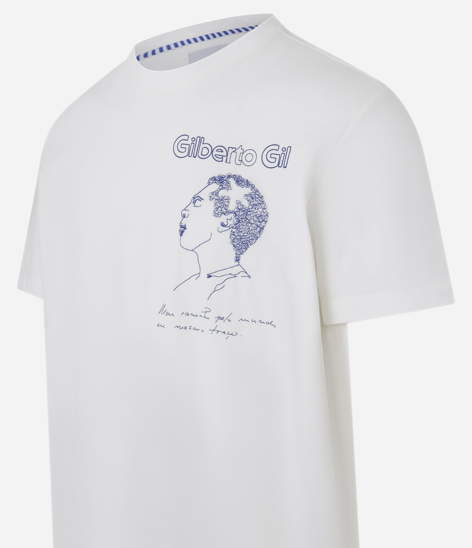 Camiseta em Algodão com Gilberto Gil Meu Caminho Branco 10