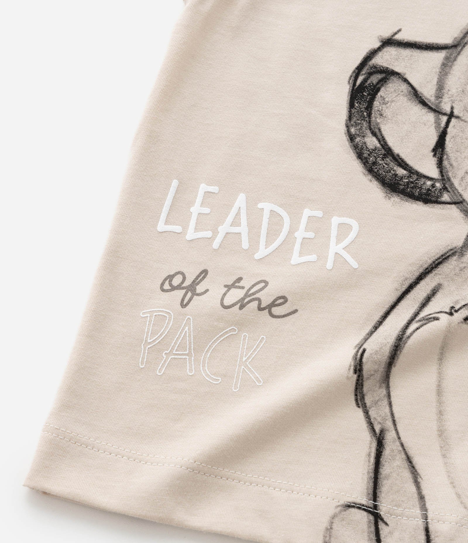 Conjunto Infantil em Algodão Estampa Simba - Tam 1 a 5 Anos Bege/Preto 9