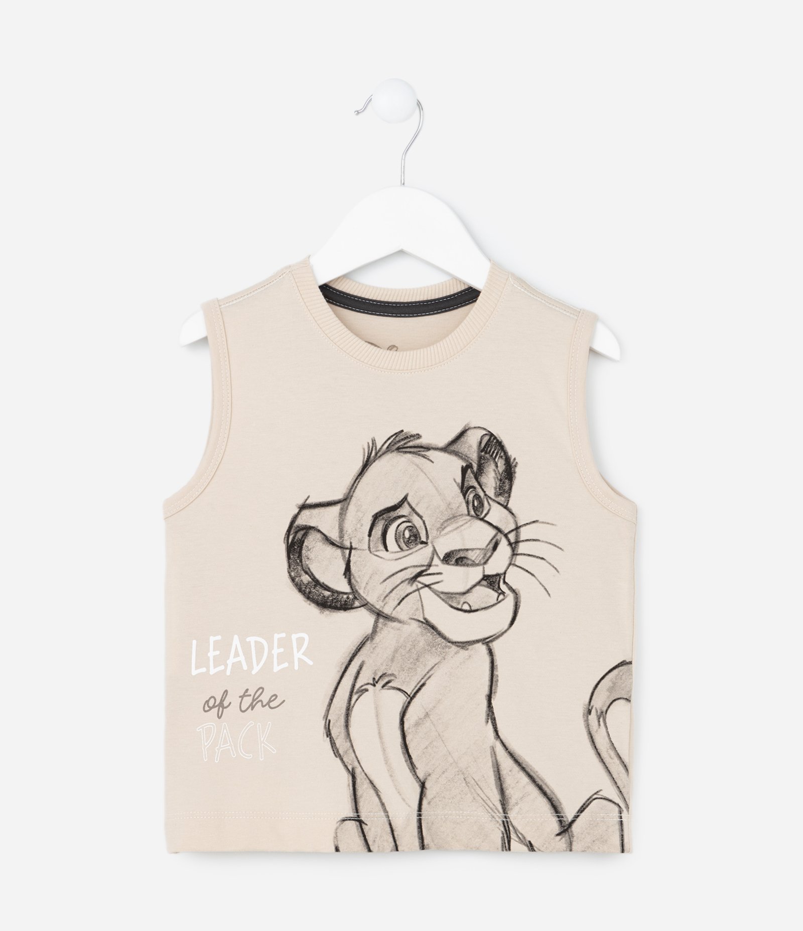 Conjunto Infantil em Algodão Estampa Simba - Tam 1 a 5 Anos Bege/Preto 2