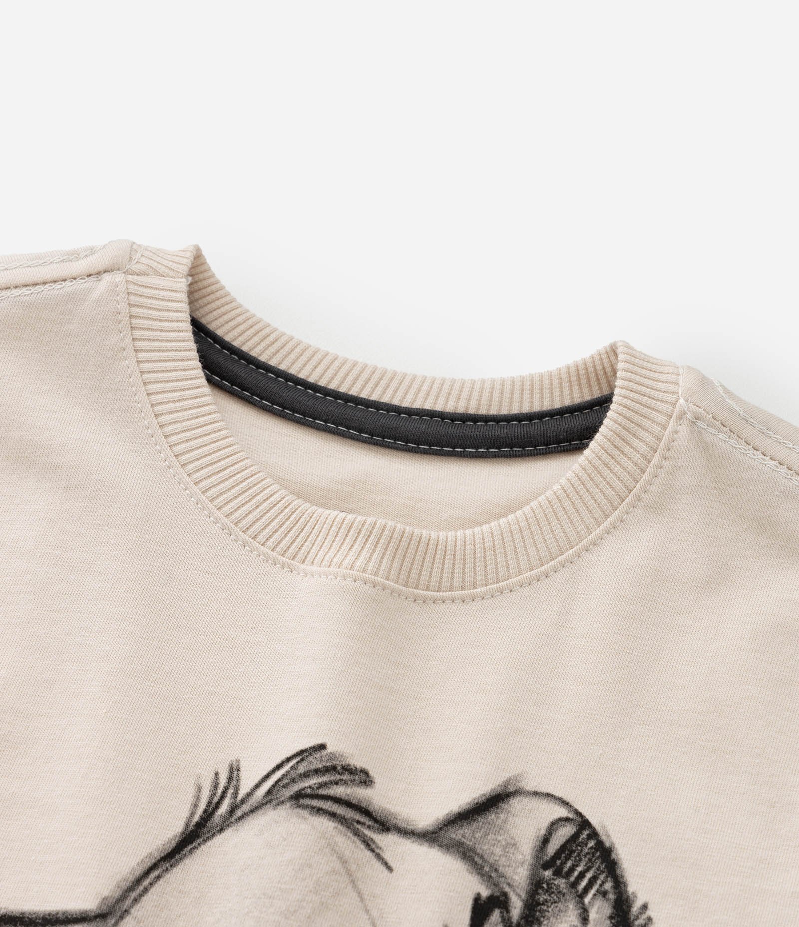 Conjunto Infantil em Algodão Estampa Simba - Tam 1 a 5 Anos Bege/Preto 5