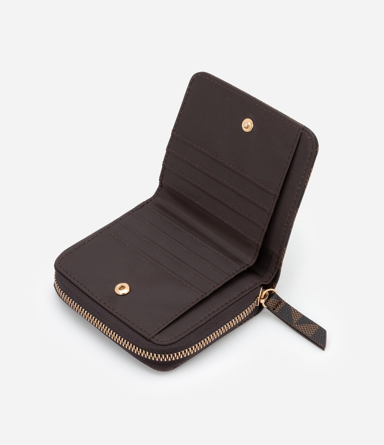 Carteira Envelope Pequena com Estampa Triângulo Marrom 5