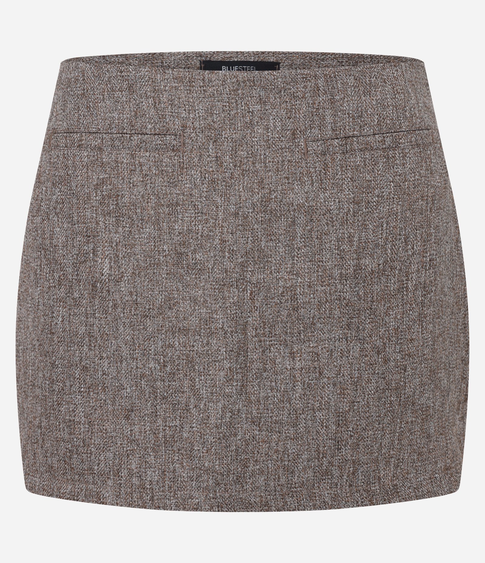 Saia Curta em Alfaiataria com Textura Marrom 6