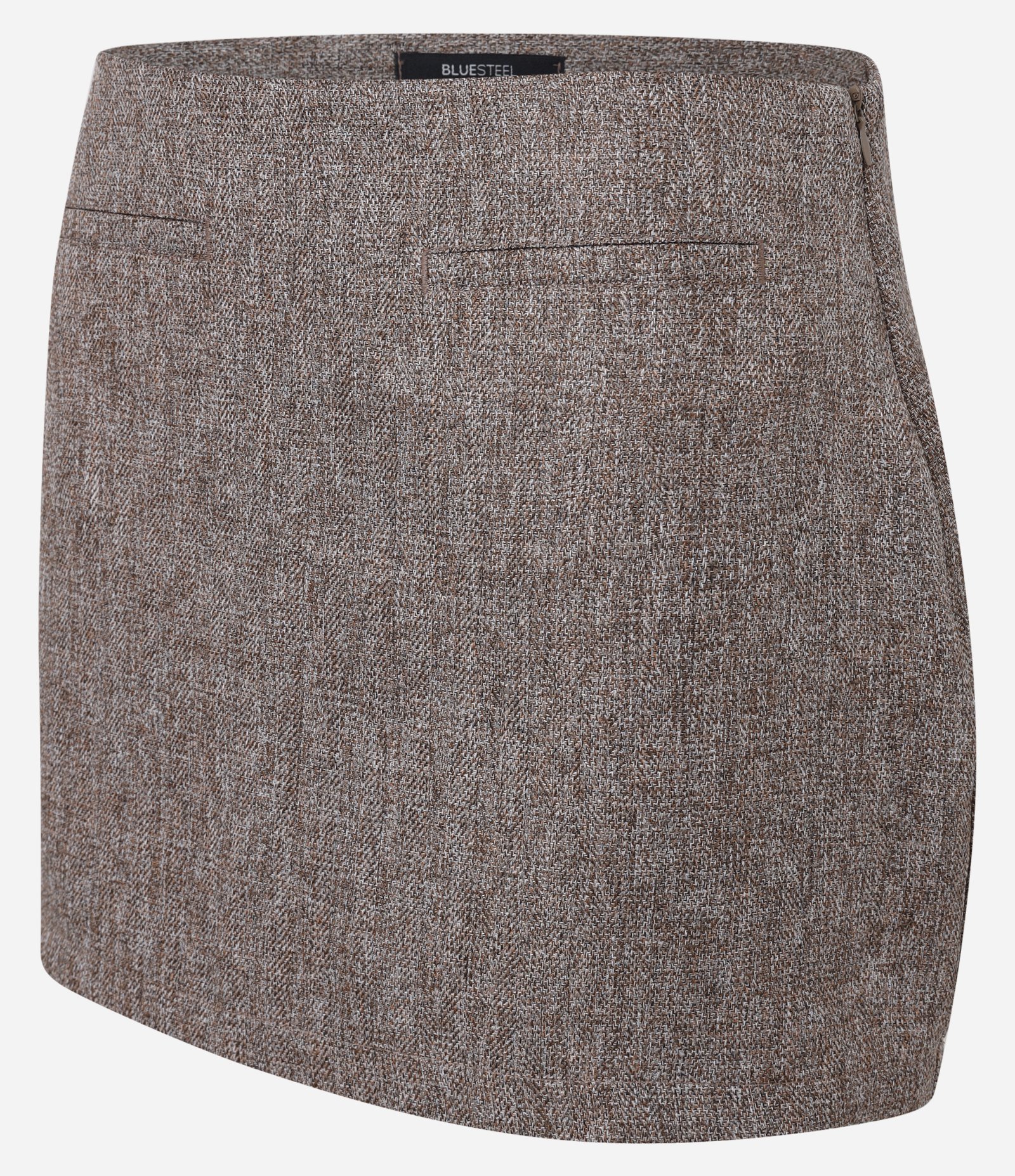 Saia Curta em Alfaiataria com Textura Marrom 7