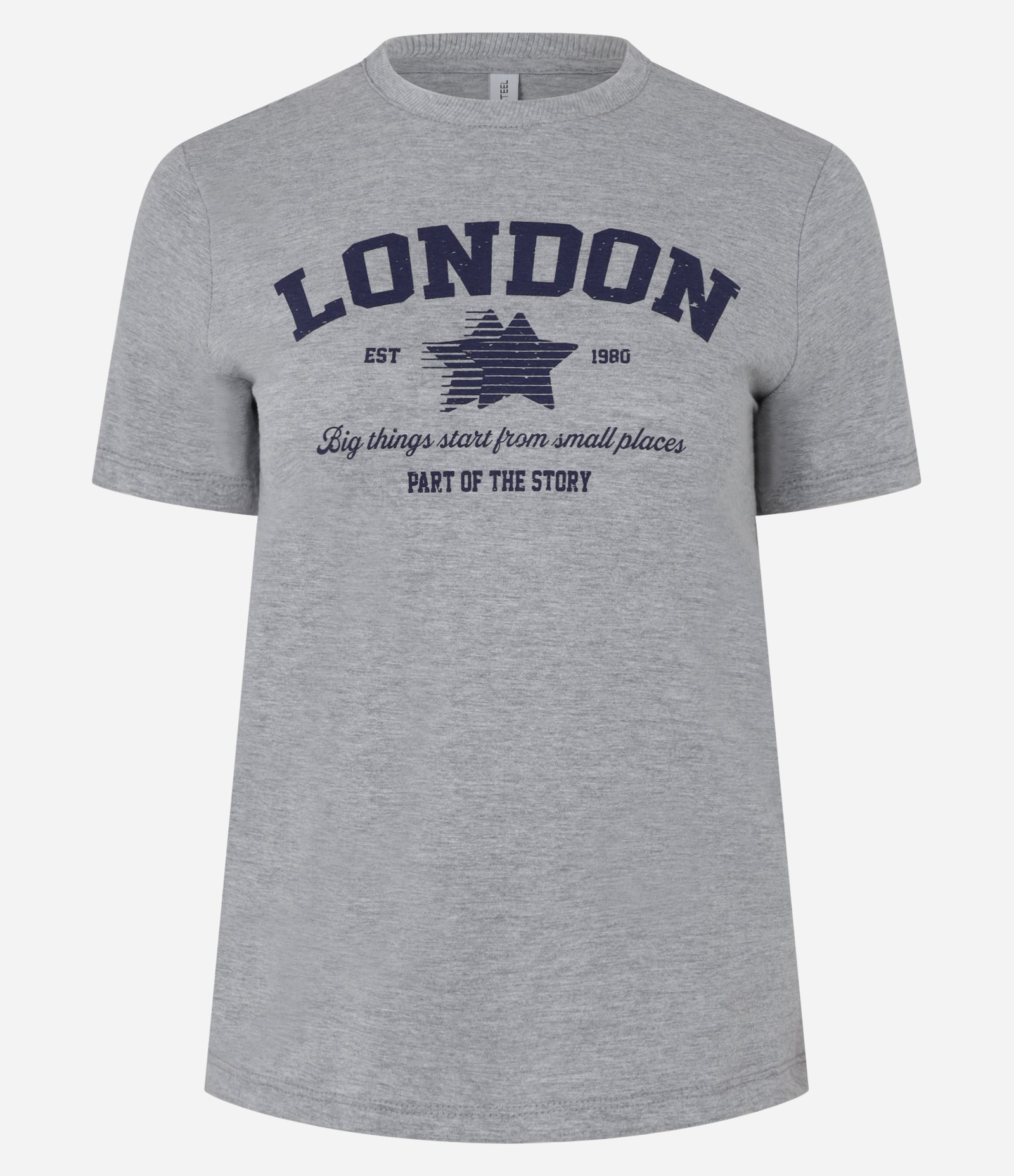 Blusa T-shirt em Algodão com Estampa London Cinza 4