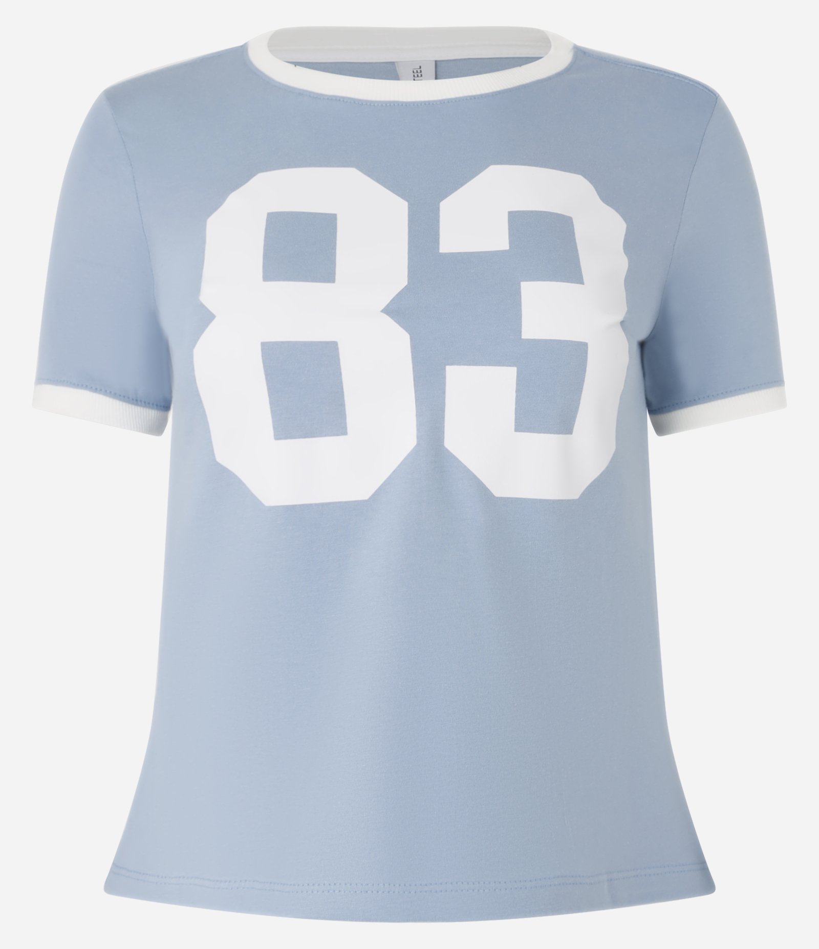 Blusa Baby Look em Algodão com Silk Frontal 83 Azul 4