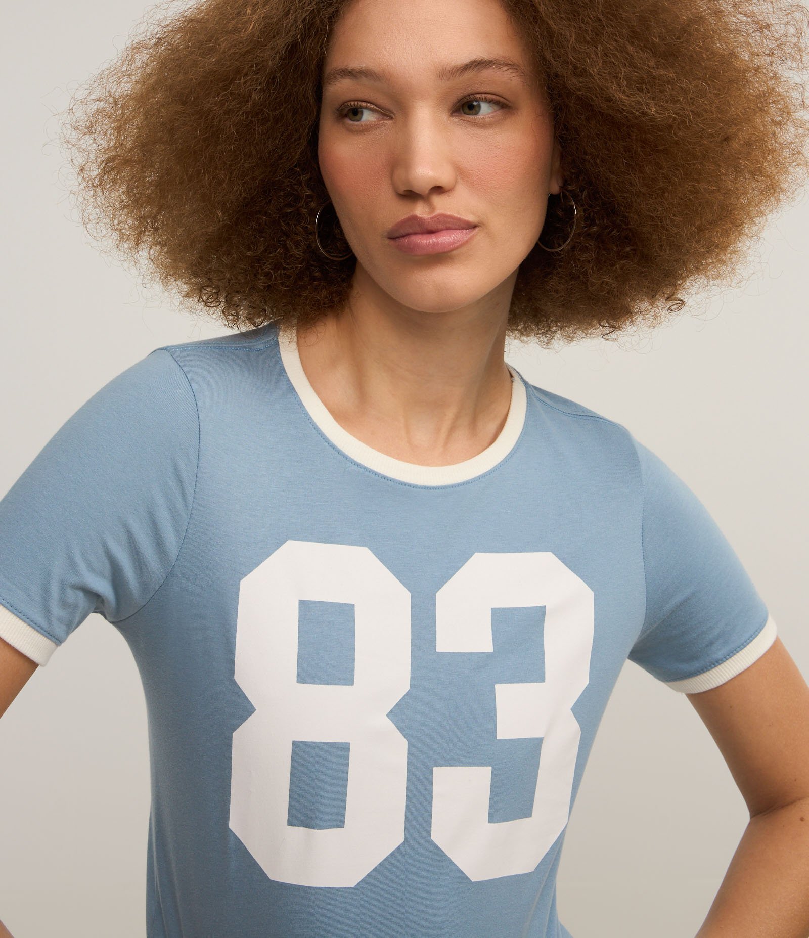 Blusa Baby Look em Algodão com Silk Frontal 83 Azul 3