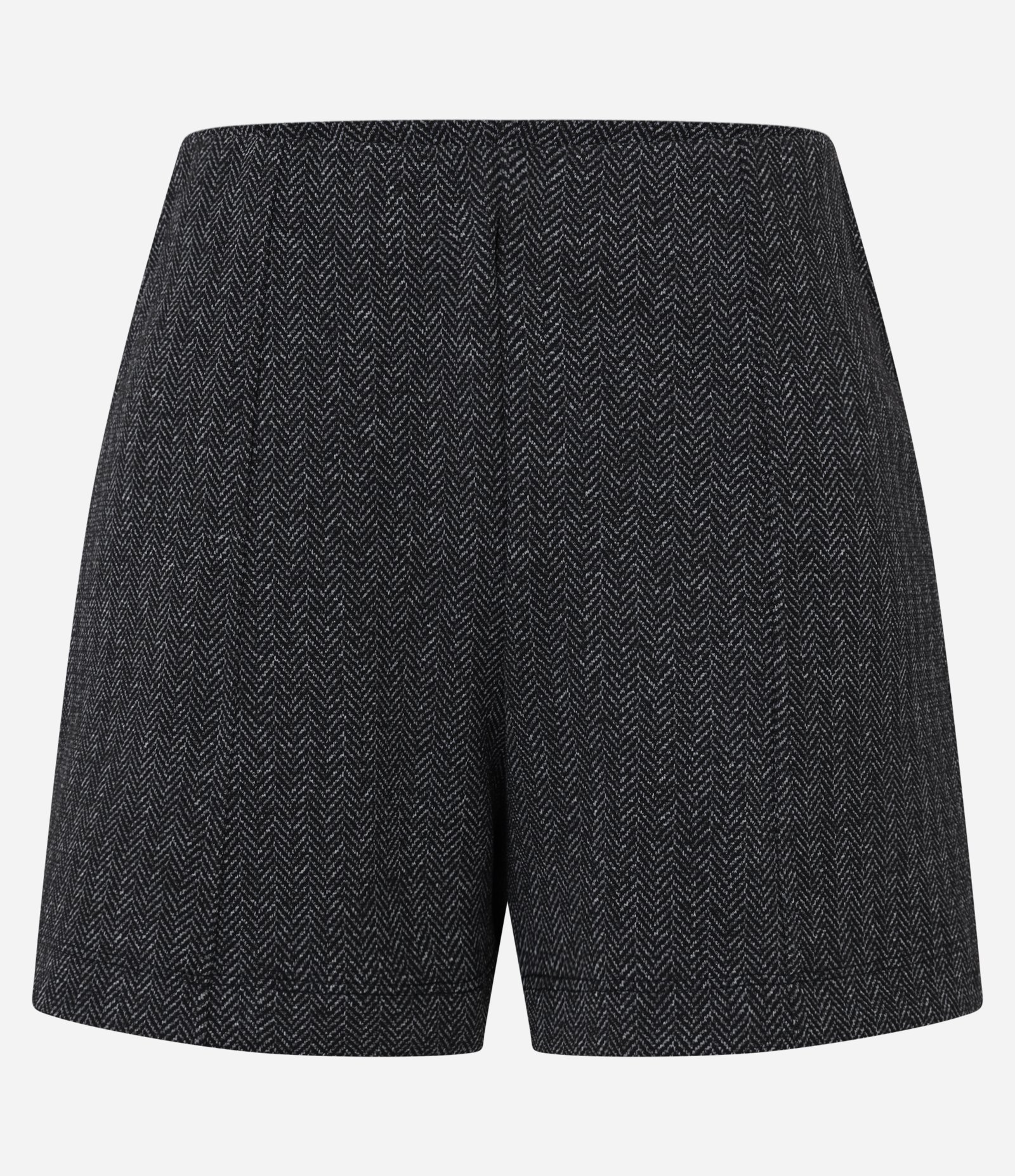 Short Curto em Jacquard Espinha de Peixe com Friso Frontal Cinza 5