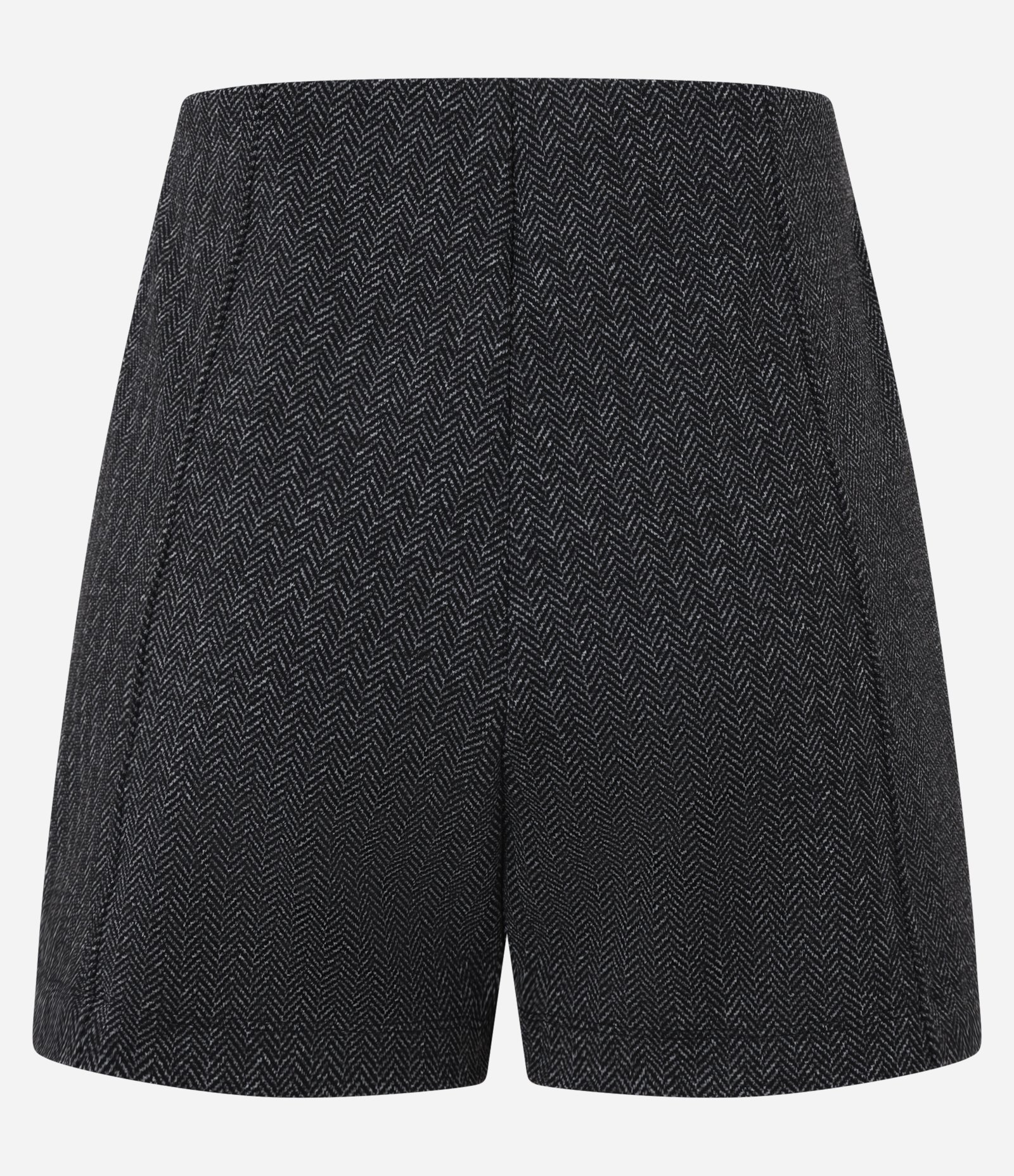 Short Curto em Jacquard Espinha de Peixe com Friso Frontal Cinza 6