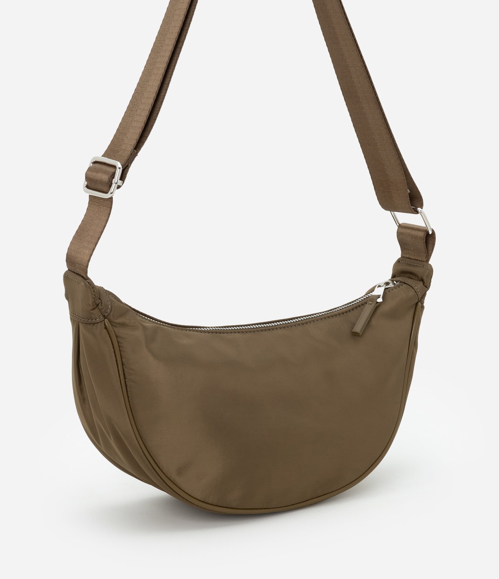 Bolsa Média com Formato Meia Lua e Alça Transversal Regulável Verde Militar 1