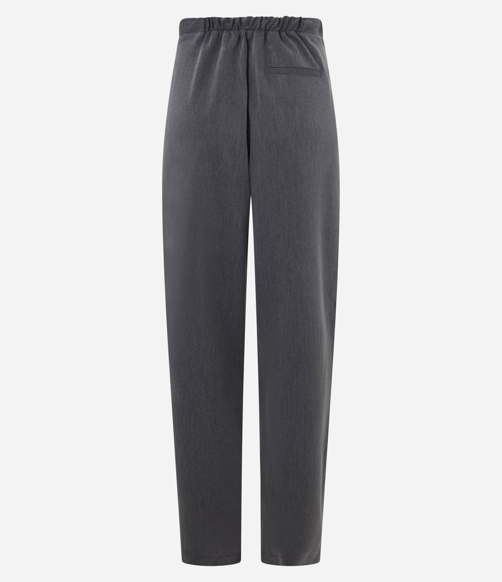 Calça Reta Alfaiatada com Amarração no Cós e Bolsos Cinza Escuro 6