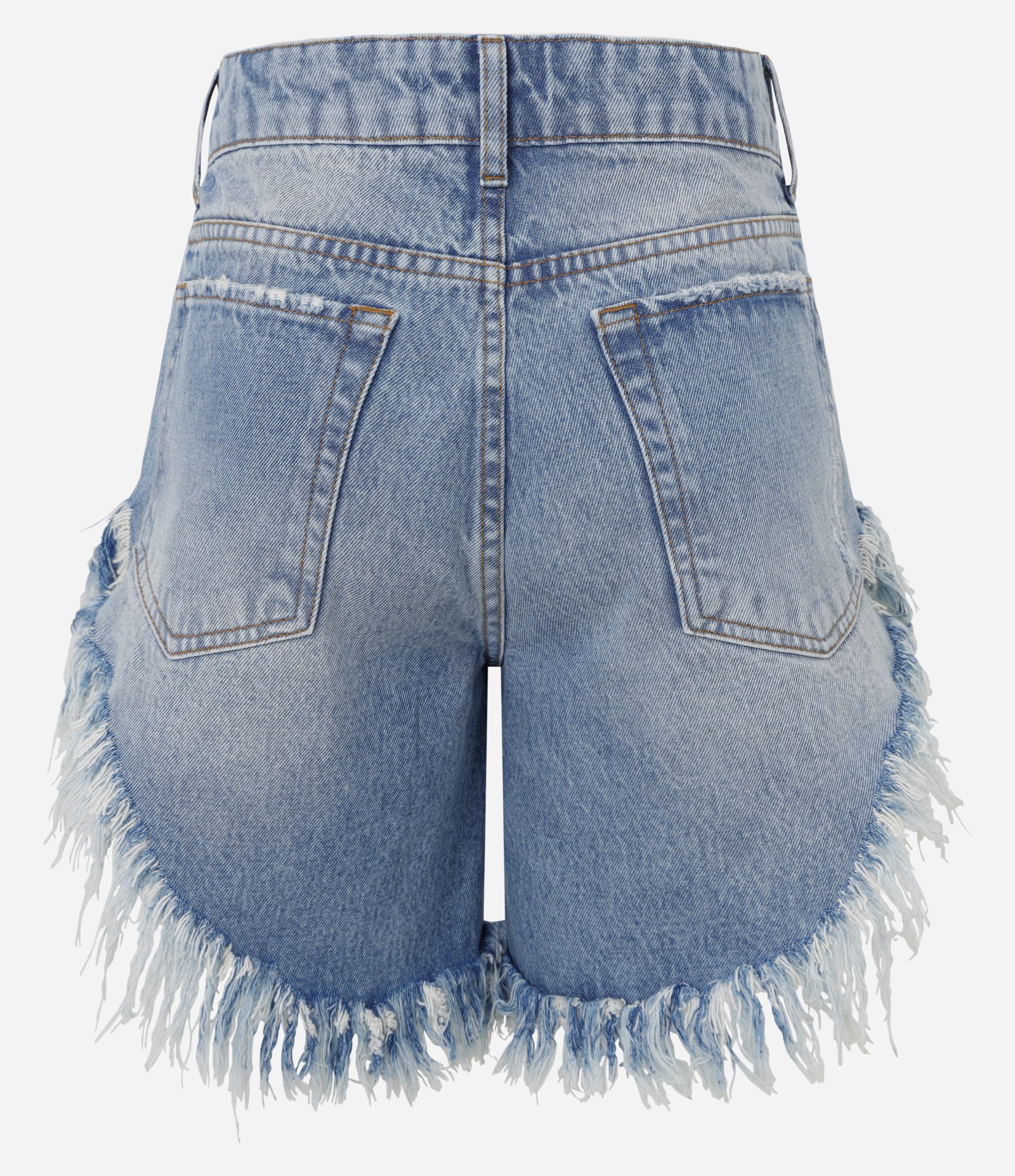 Bermuda Jeans Destroyer com Barra Desfiada Azul 6