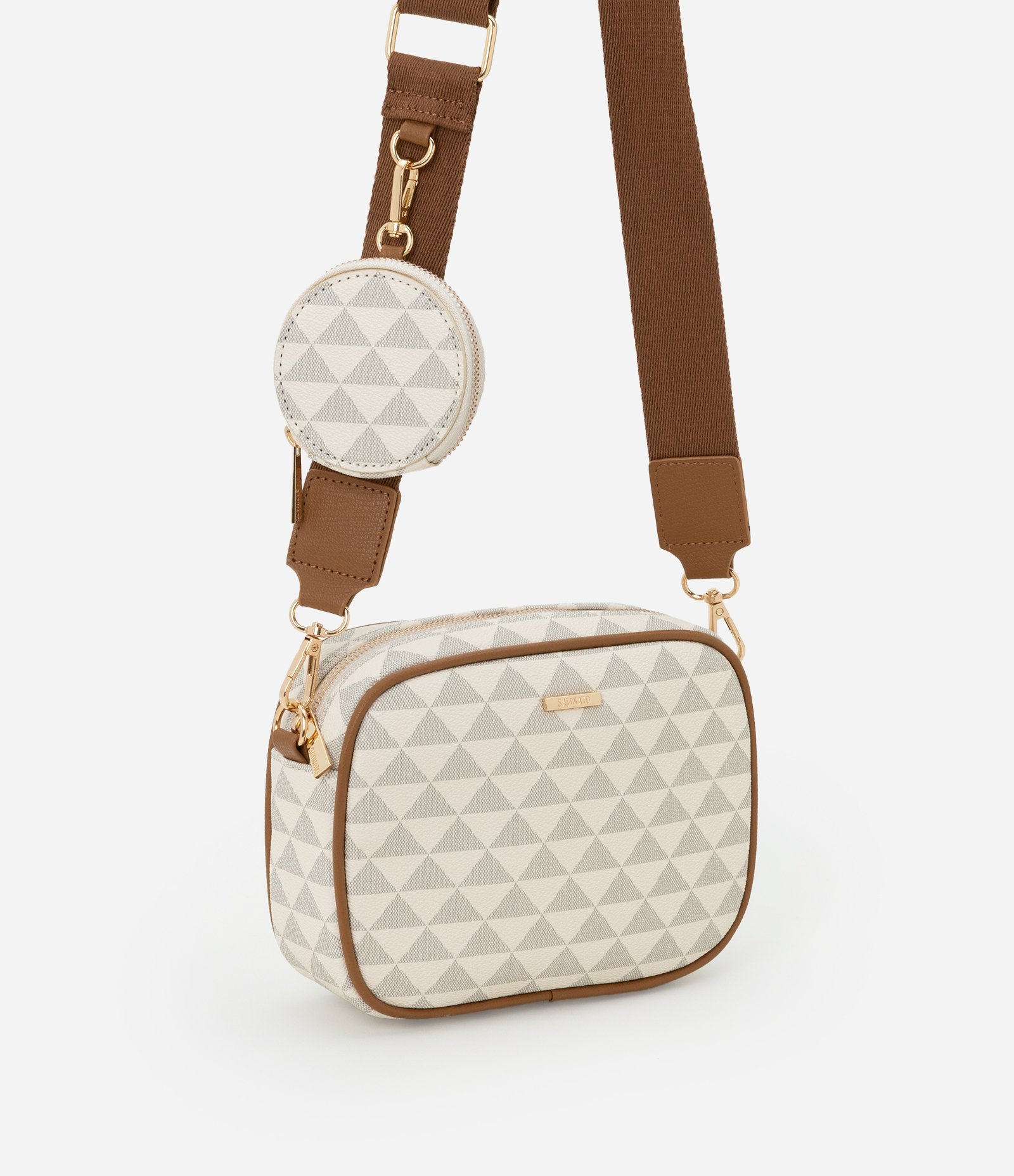 Bolsa Câmera Bag Pequena com Porta Moedas e Alça de Gorgorão Off White 2