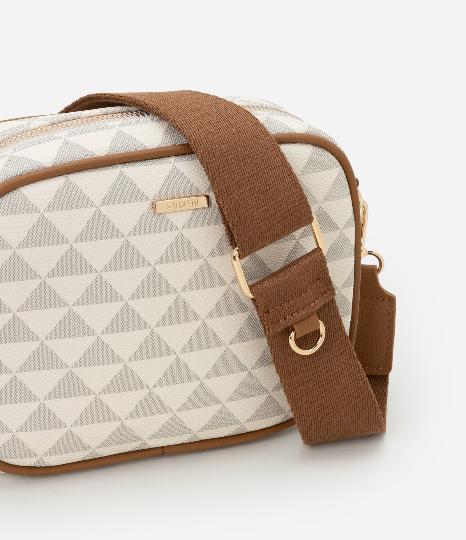 Bolsa Câmera Bag Pequena com Porta Moedas e Alça de Gorgorão Off White 4