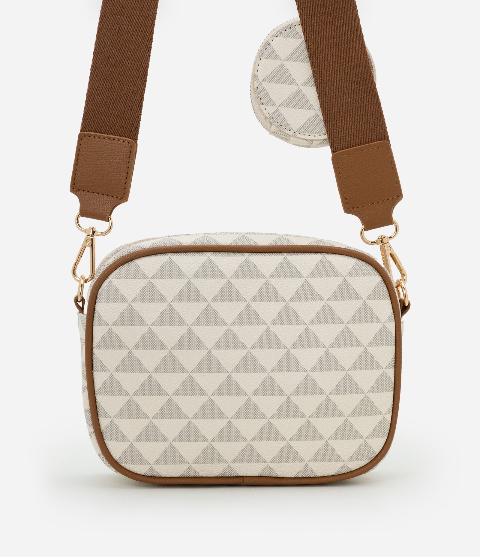 Bolsa Câmera Bag Pequena com Porta Moedas e Alça de Gorgorão Off White 5