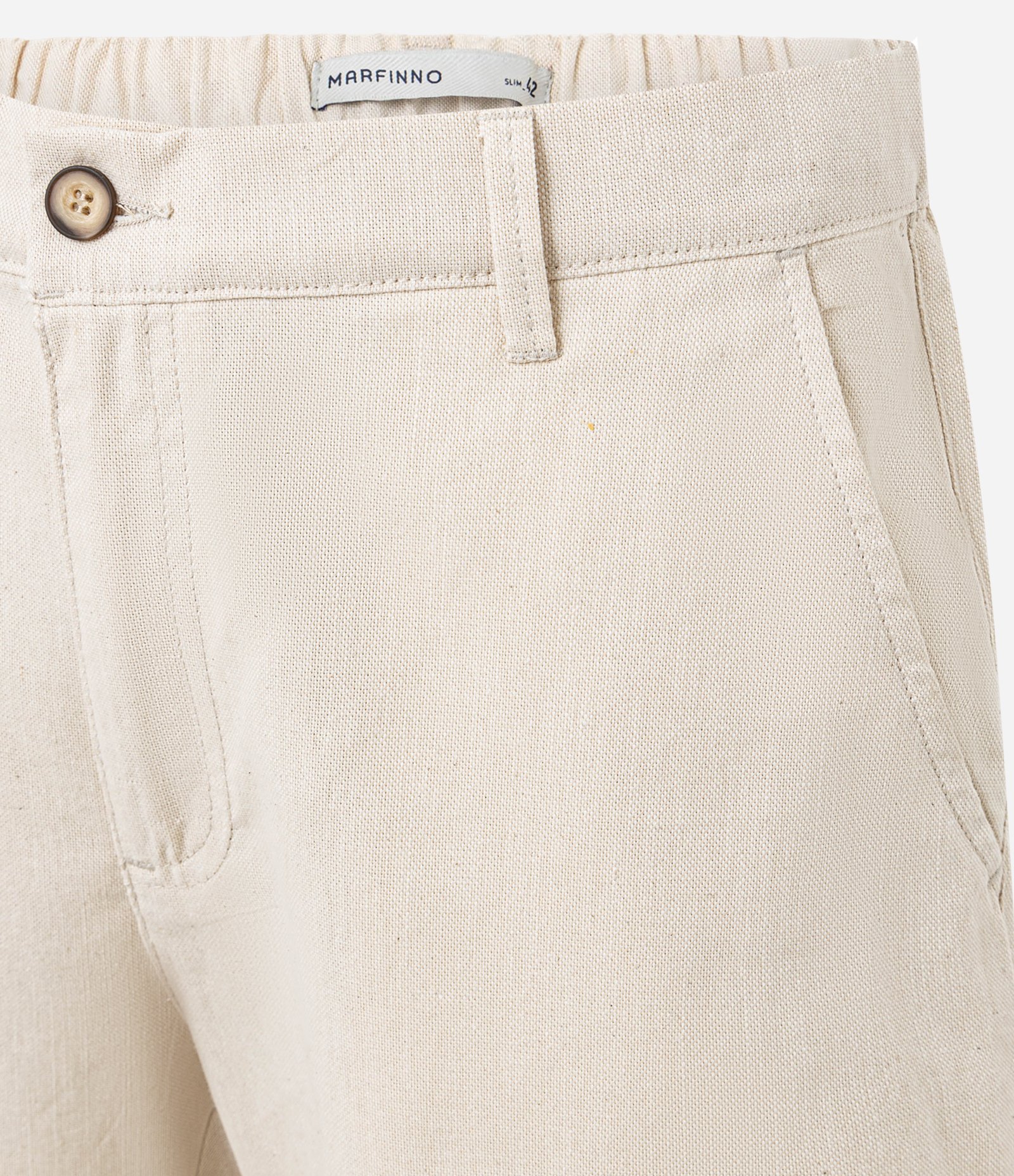 Bermuda Slim em Oxford com Bolso Bege 2