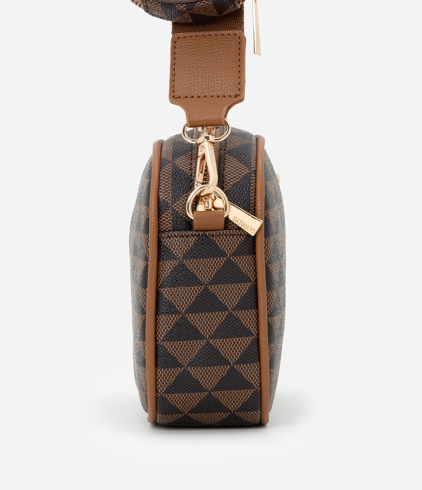 Bolsa Câmera Bag Transversal Pequena com Porta Moedas Marrom 2